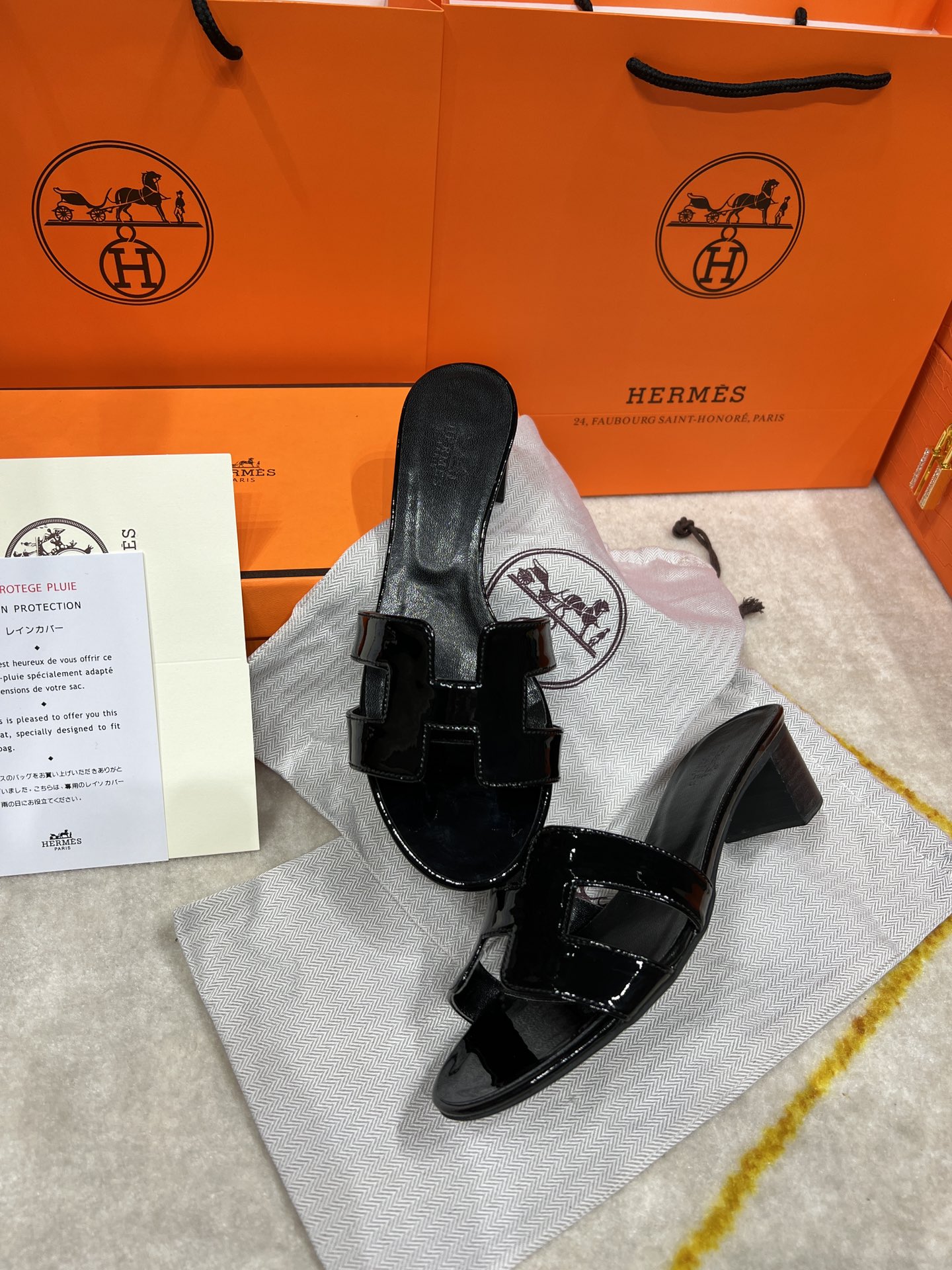 Hermes wooden chunky sandals