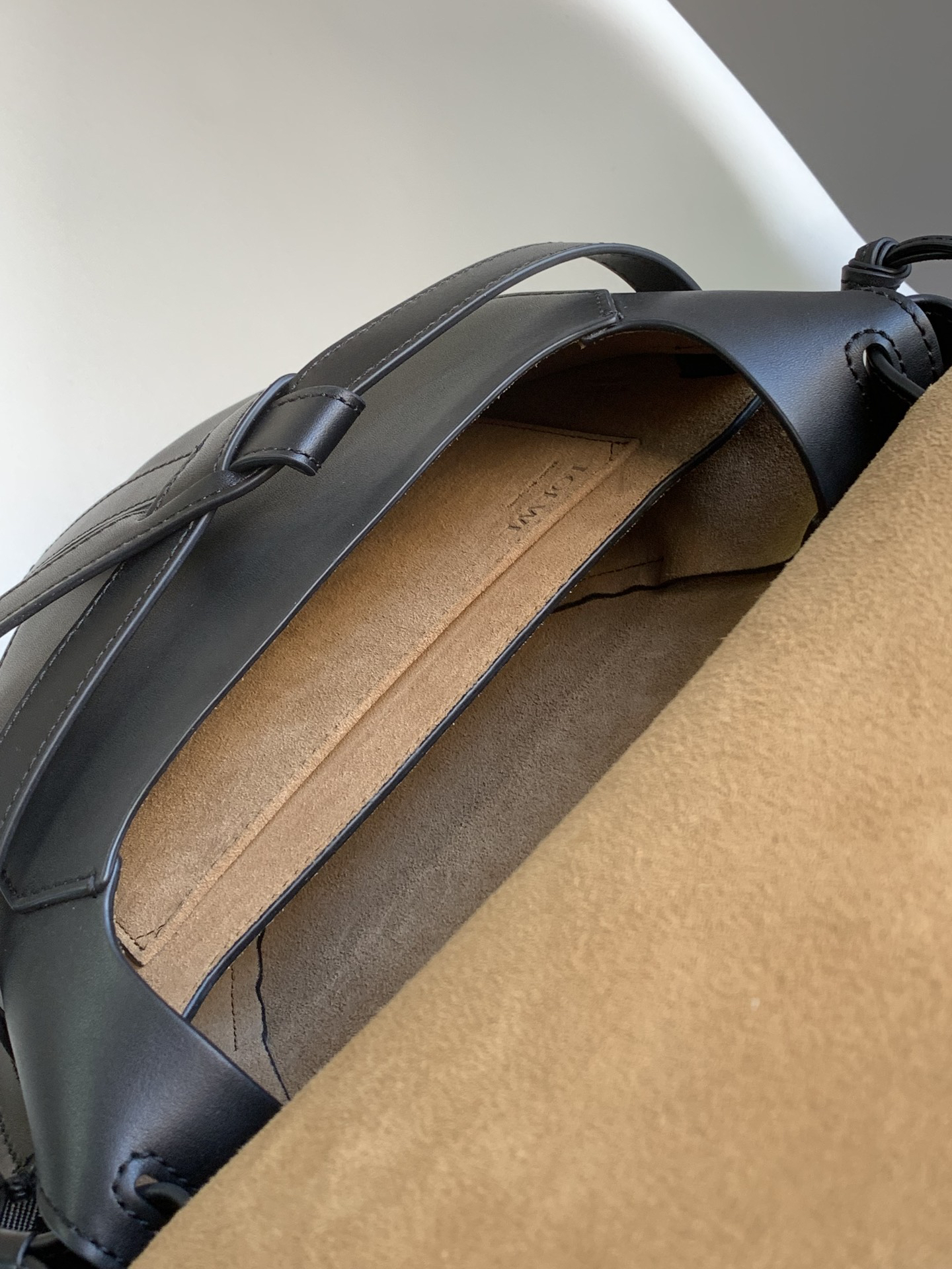 Replica Loewe Women Small Gate Bag in Soft Calfskin and Jacquard-Black