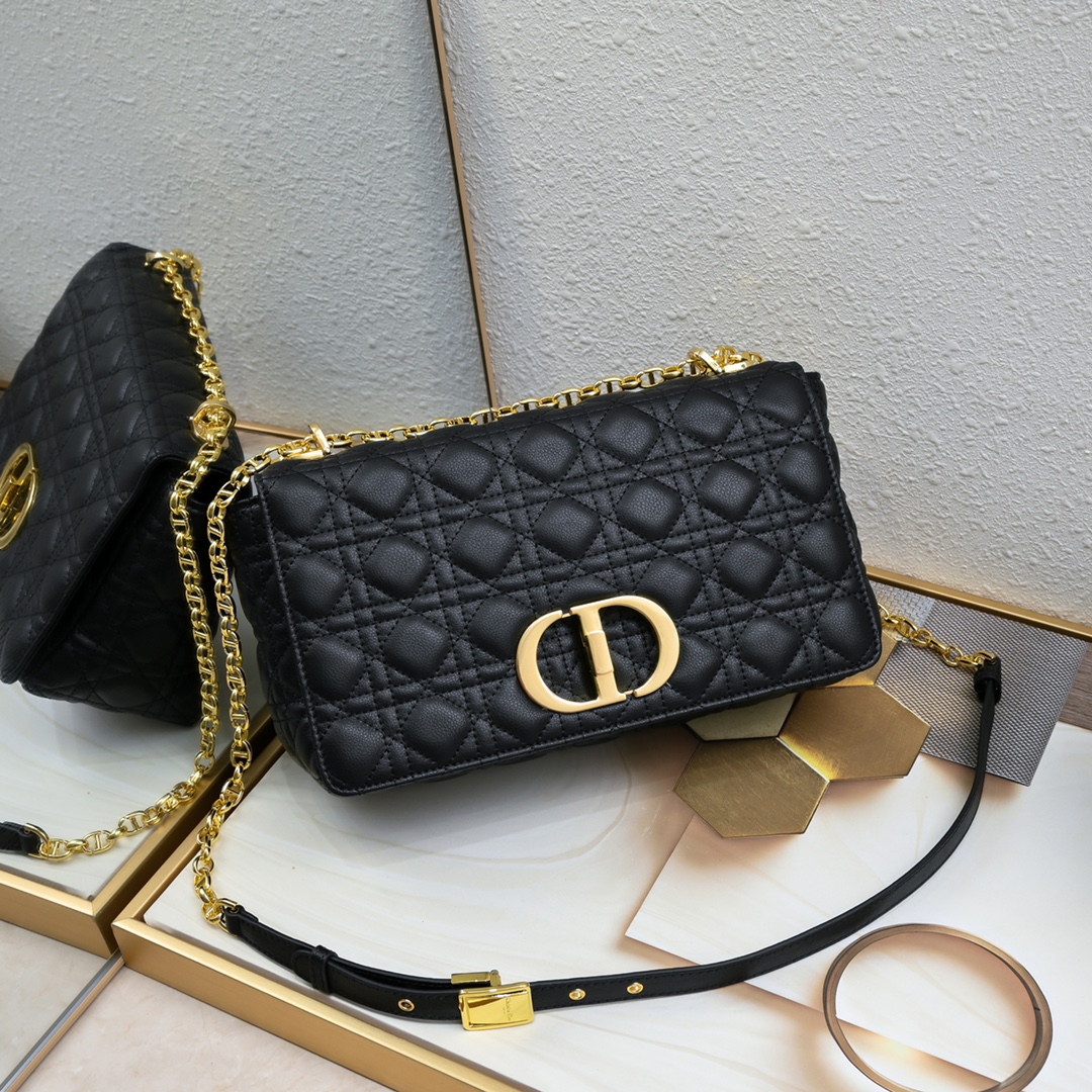 Dior Grid pattern chain crossbody shoulder bag