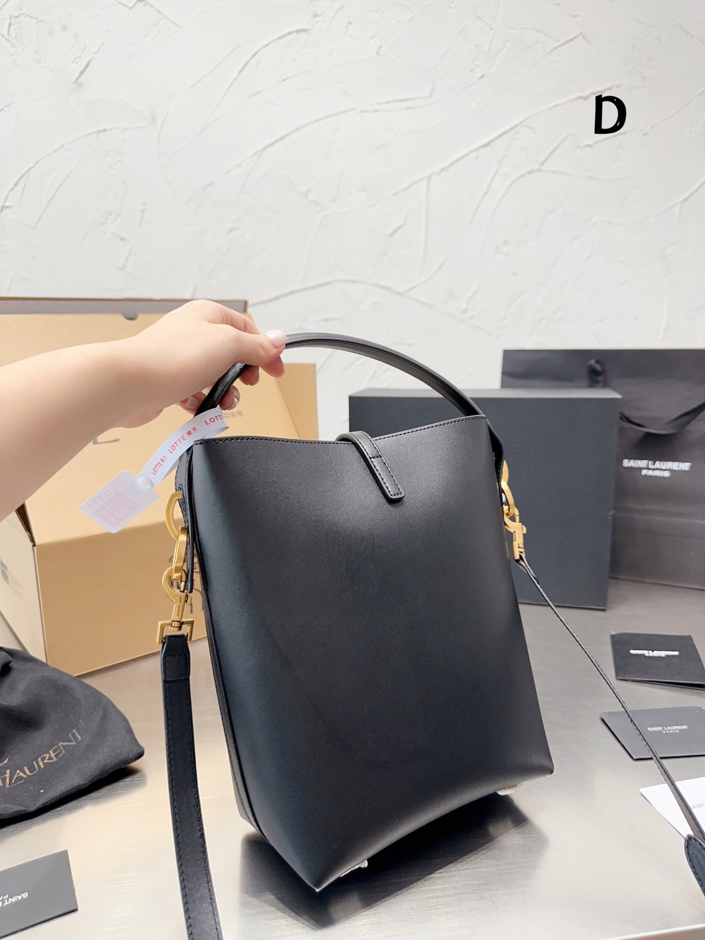 YSL bucket chain crossbody bag