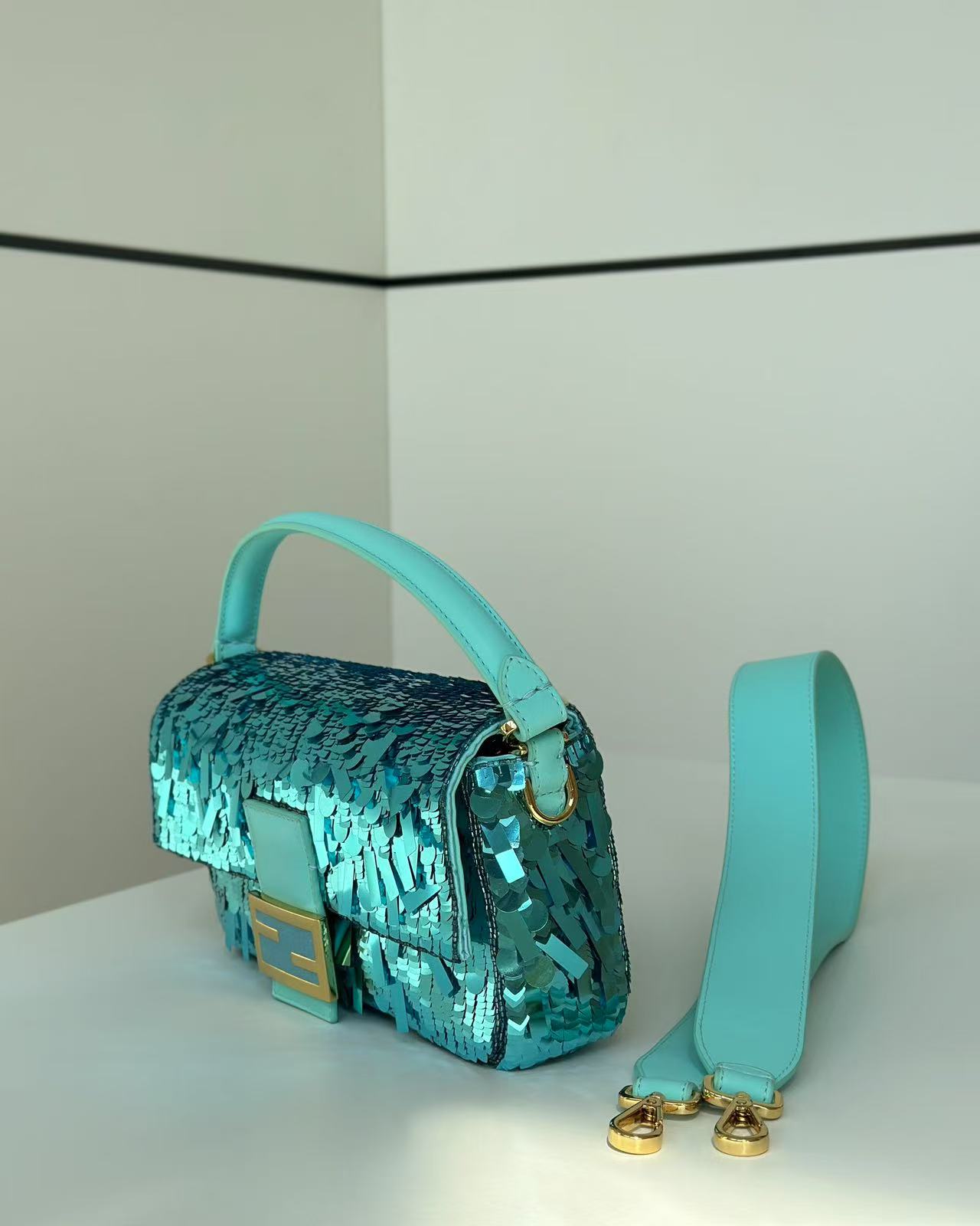 Fendi bead baguette bag hand-sewn