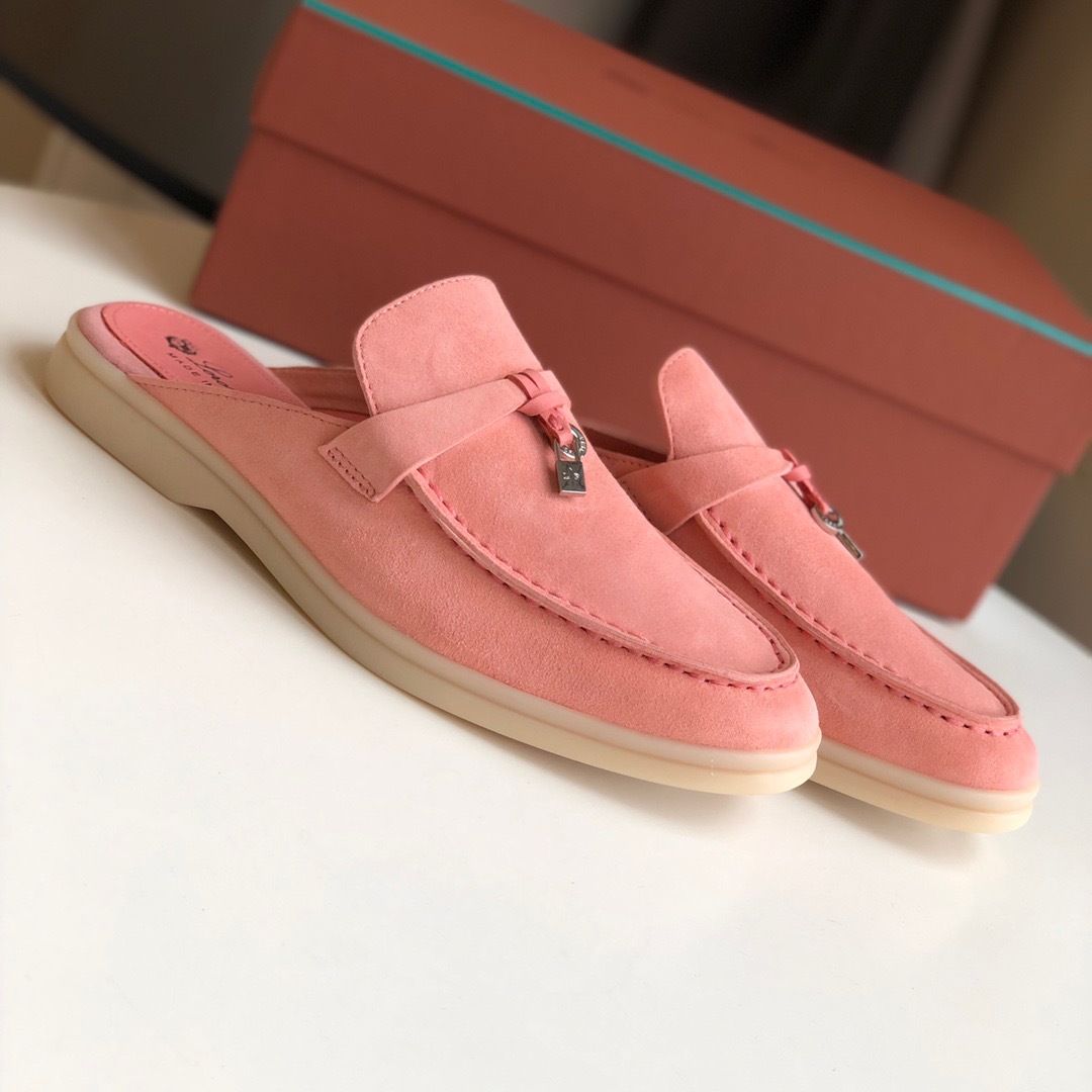 Loro*Piana Women's Slippers LP Leather flat lazy comfortable slip-on Muller sandals