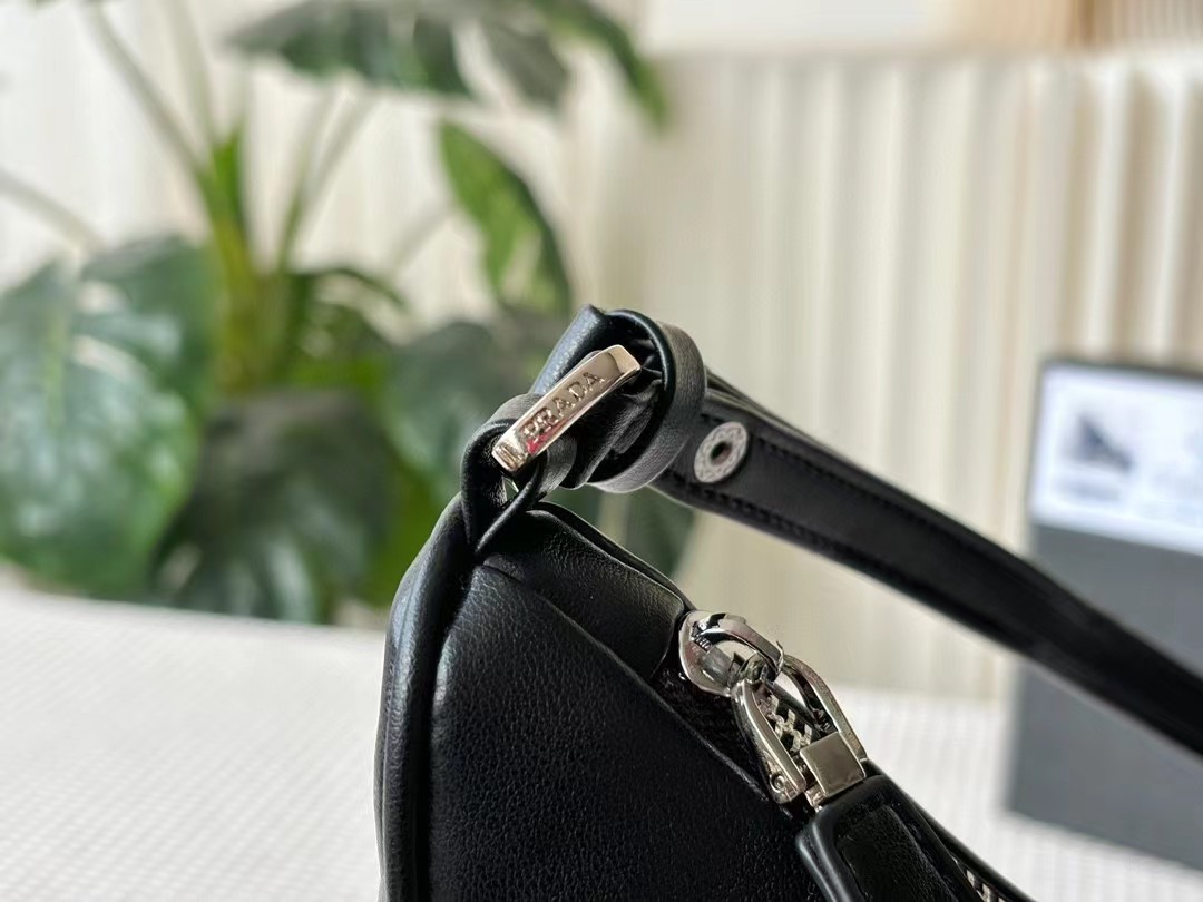 Prada Triangle Pouch / clutch in black saffiano leather