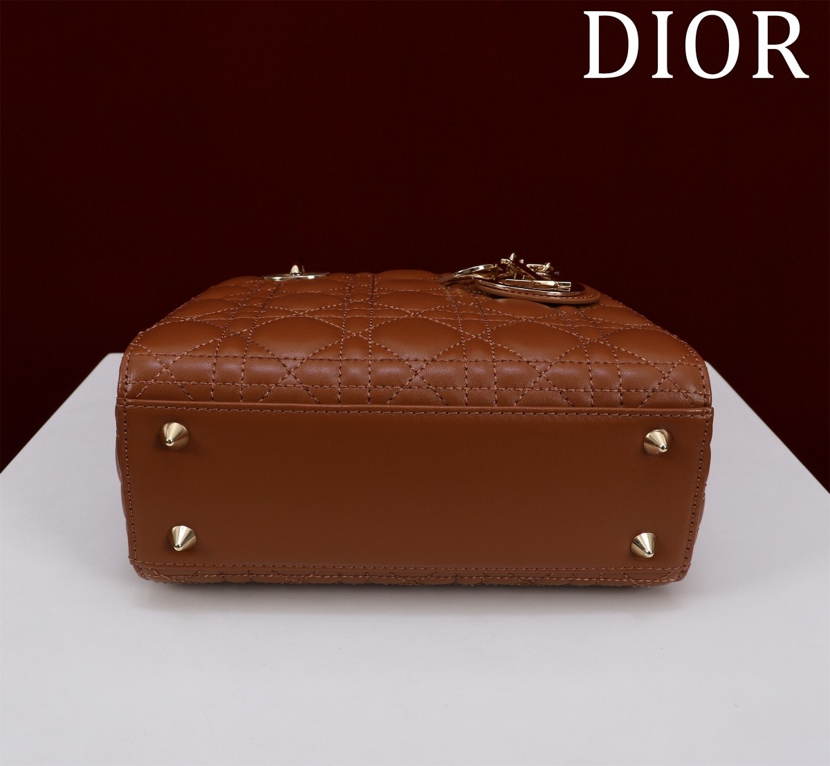 Top Quality Mini Lady Dior Bag Golden Saddle Cannage Lambskin