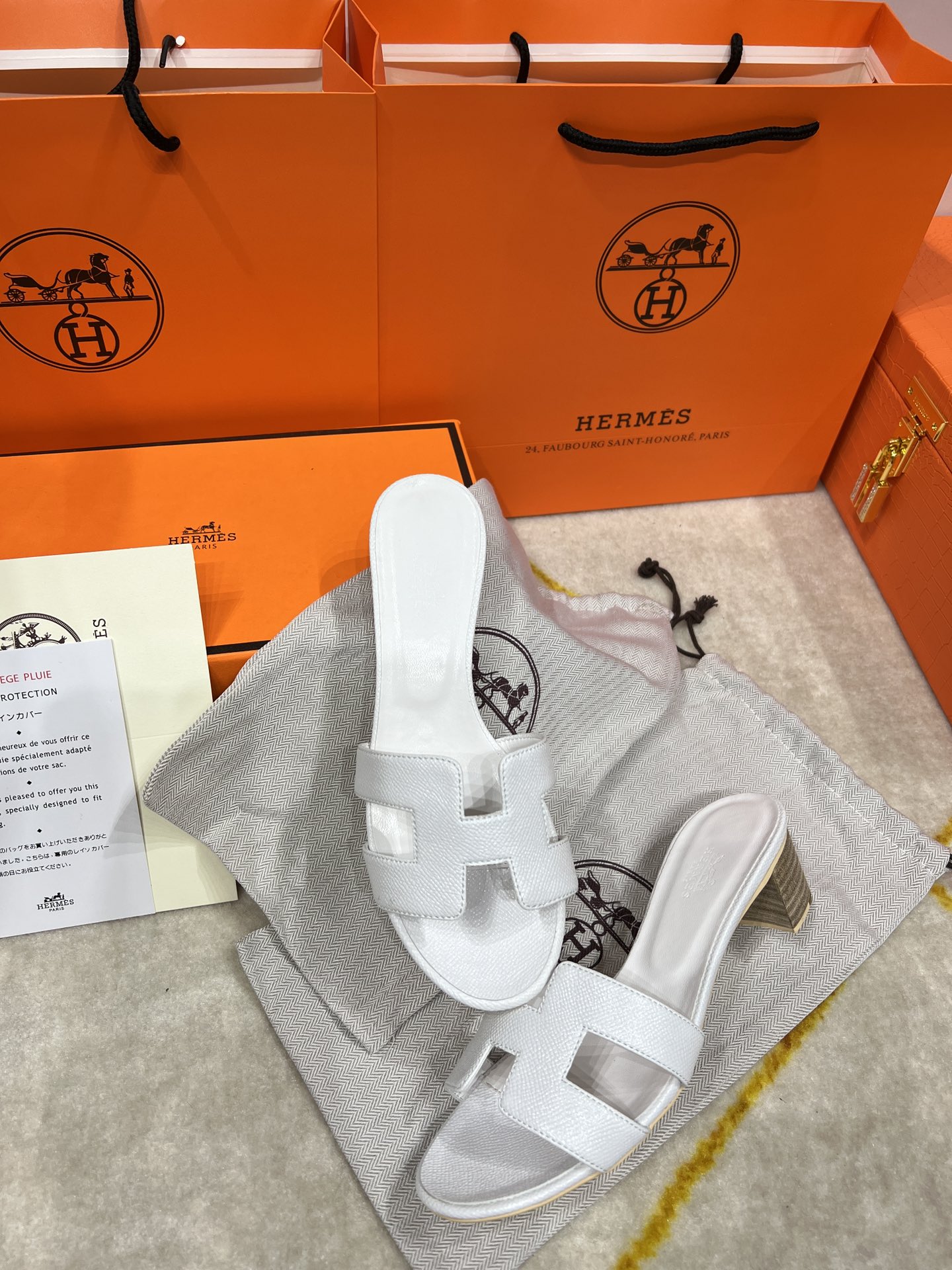 Hermes wooden chunky sandals