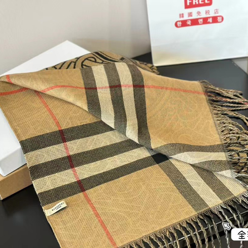 Replica Burberry Check Cashmere Scarf