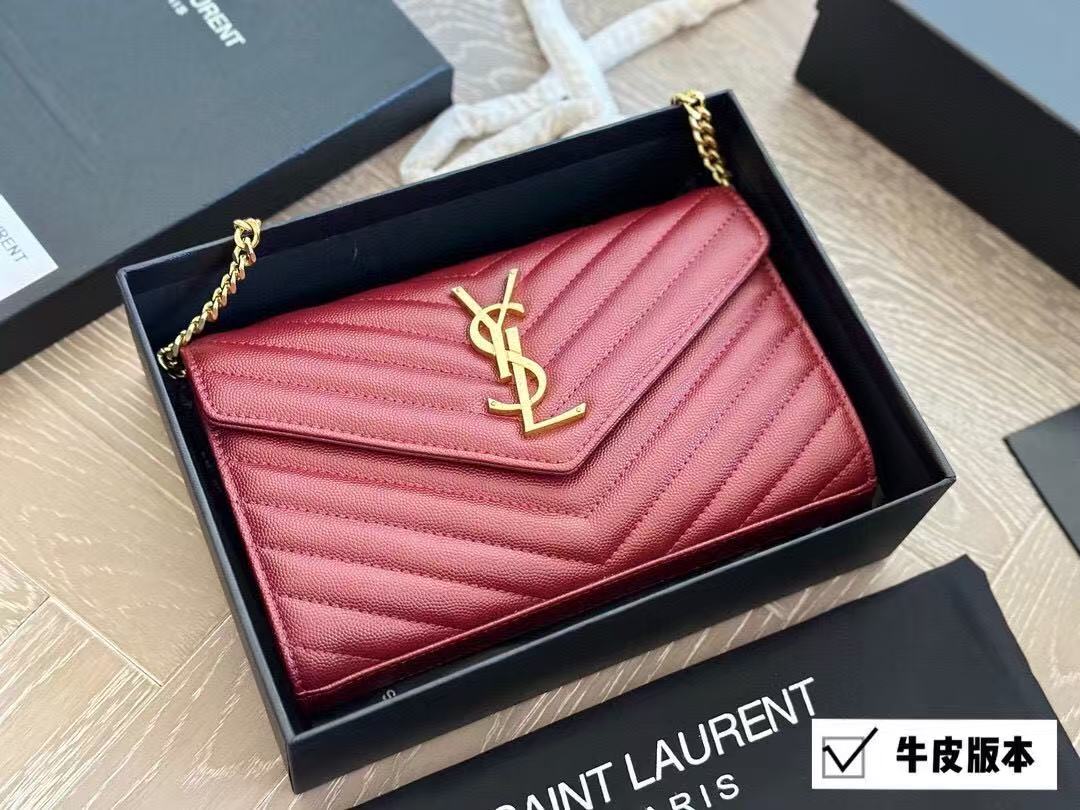 YSL WOC Caviar envelope bag