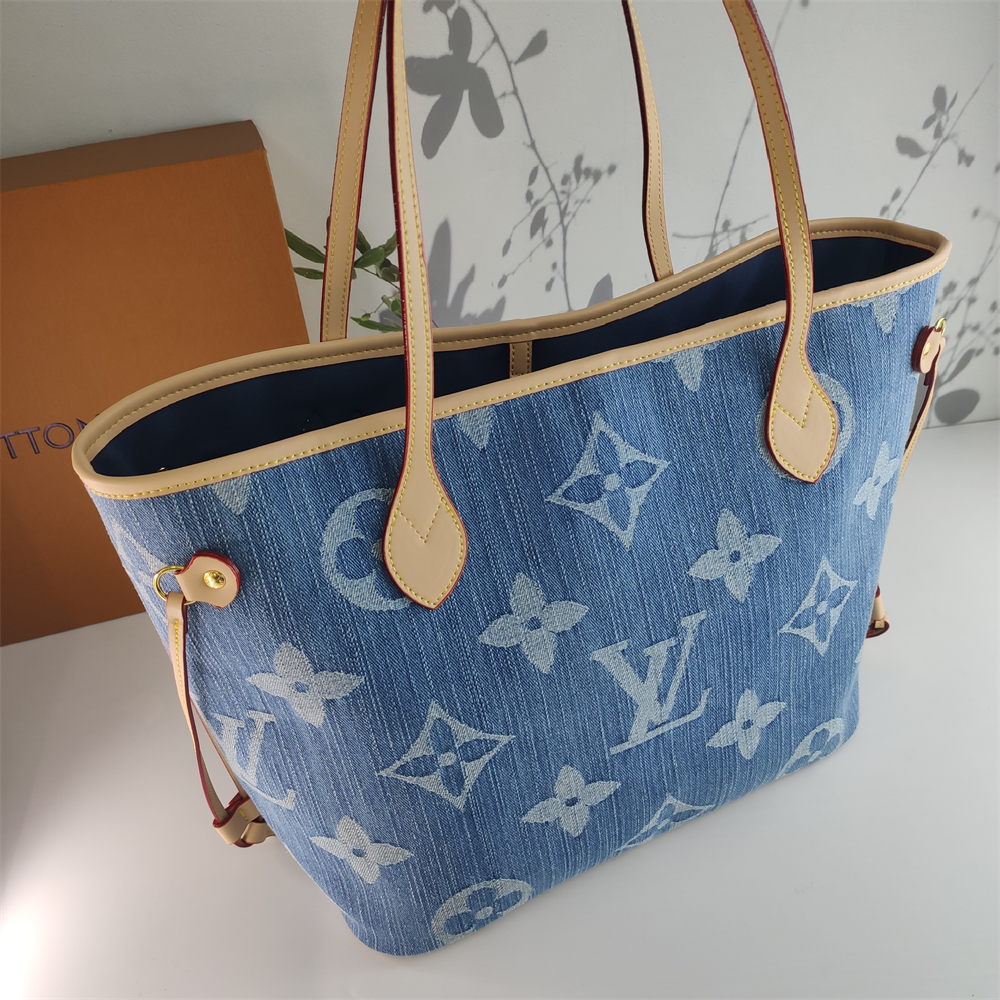 Replica Louis Vuitton denim Canvas Large Neverfull Tote Bag