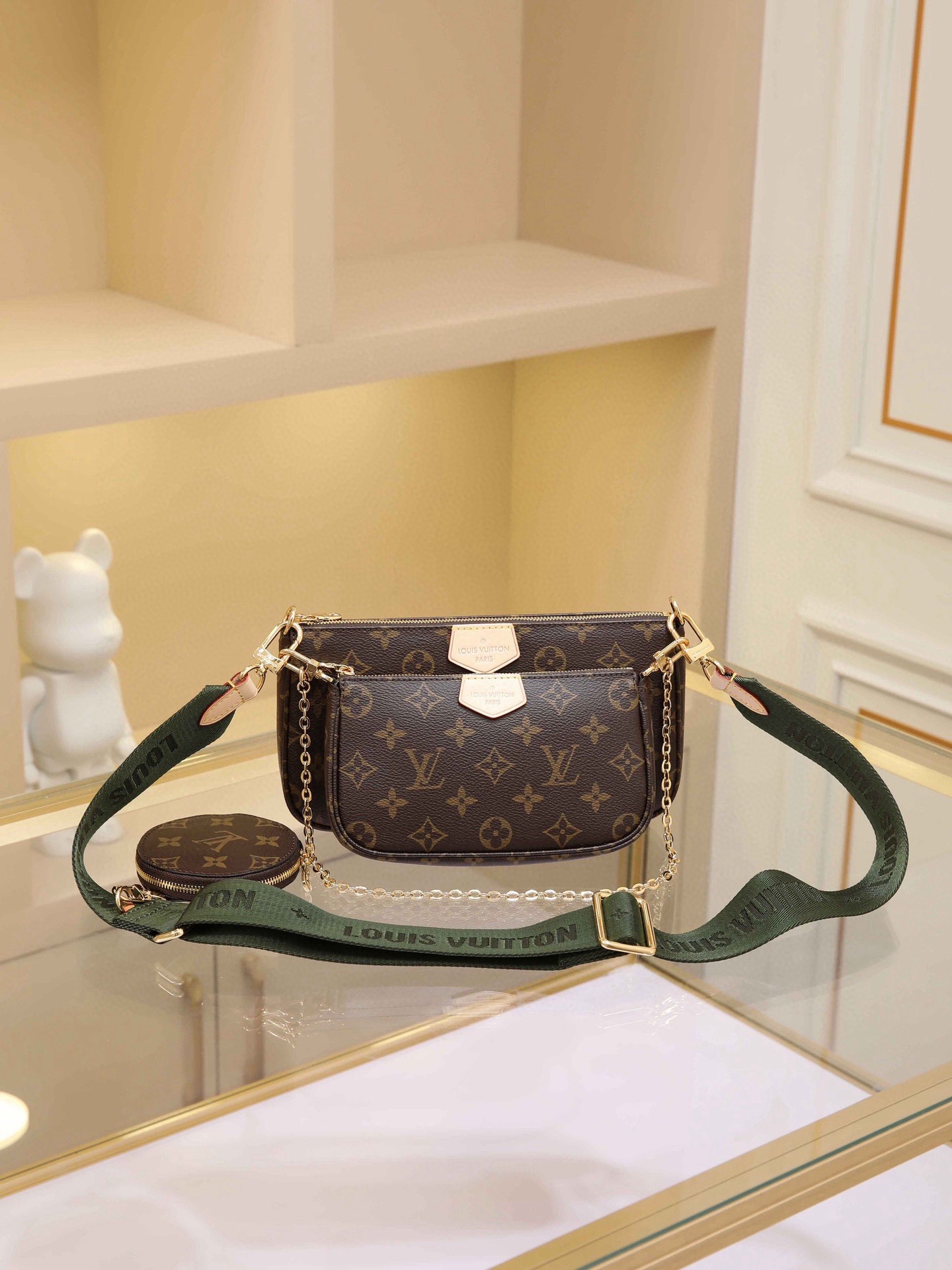 High quality LV Multi Pochette Accessories Monogram three piece set