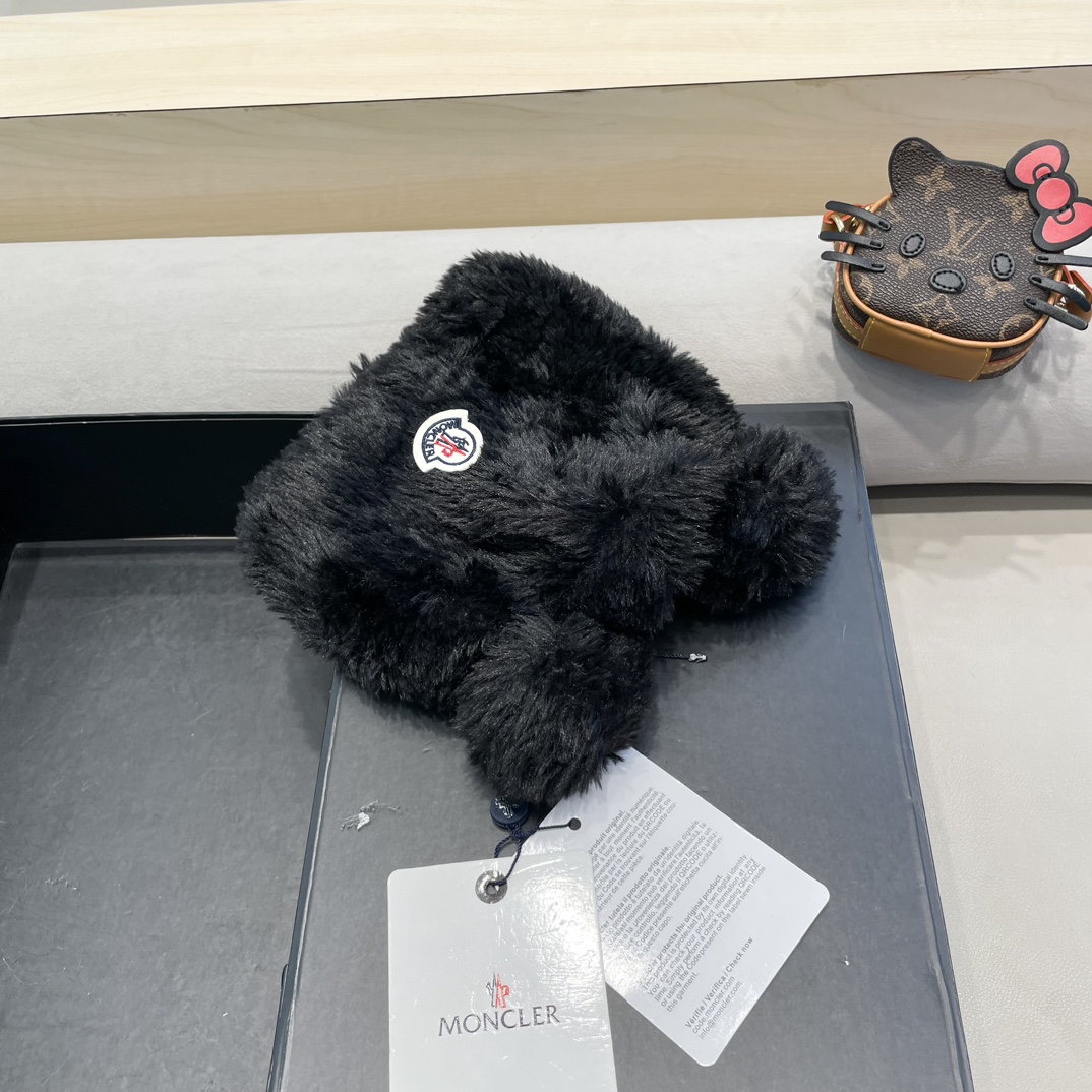 Moncler Little Bear Ears Plush Hat
