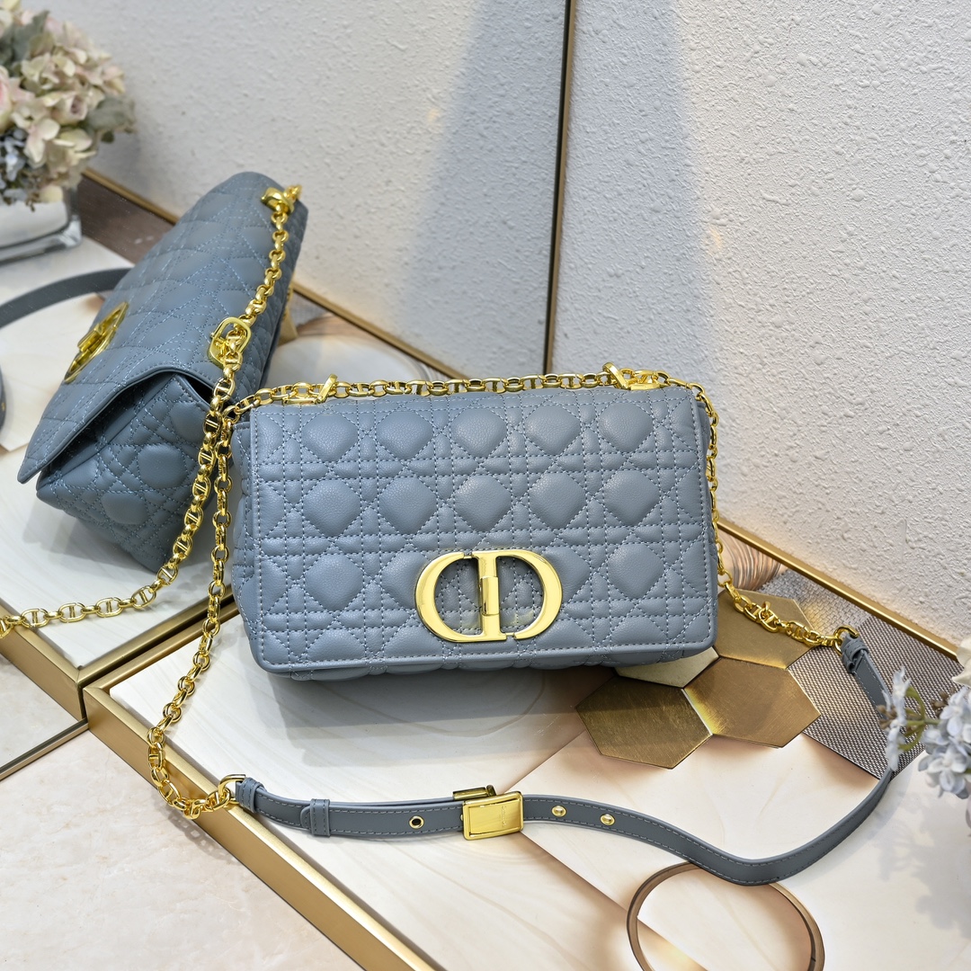 Dior Grid pattern chain crossbody shoulder bag