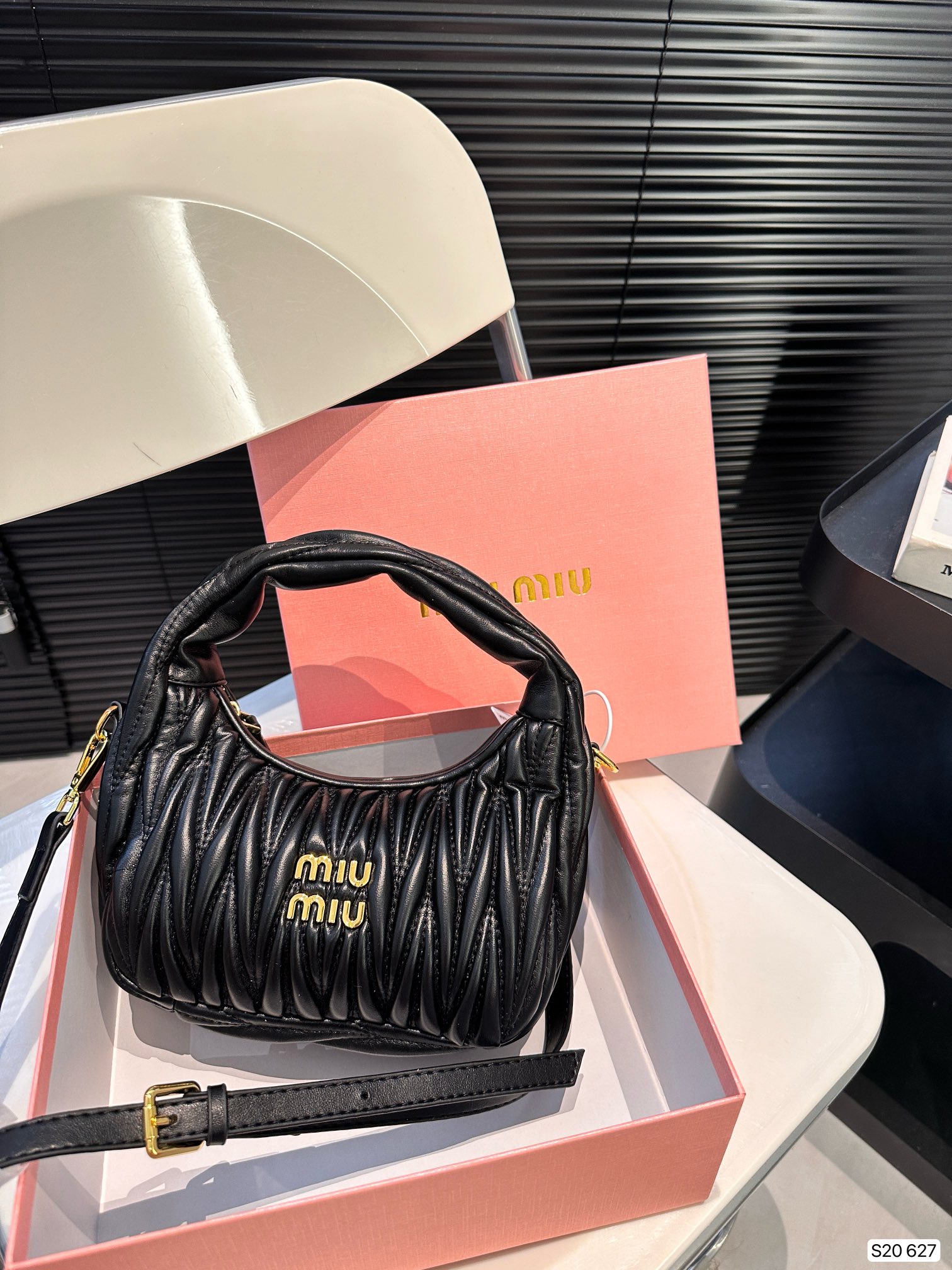 Replica Miu Miu  Small Nappa Leather Wander Top-Handle Bag