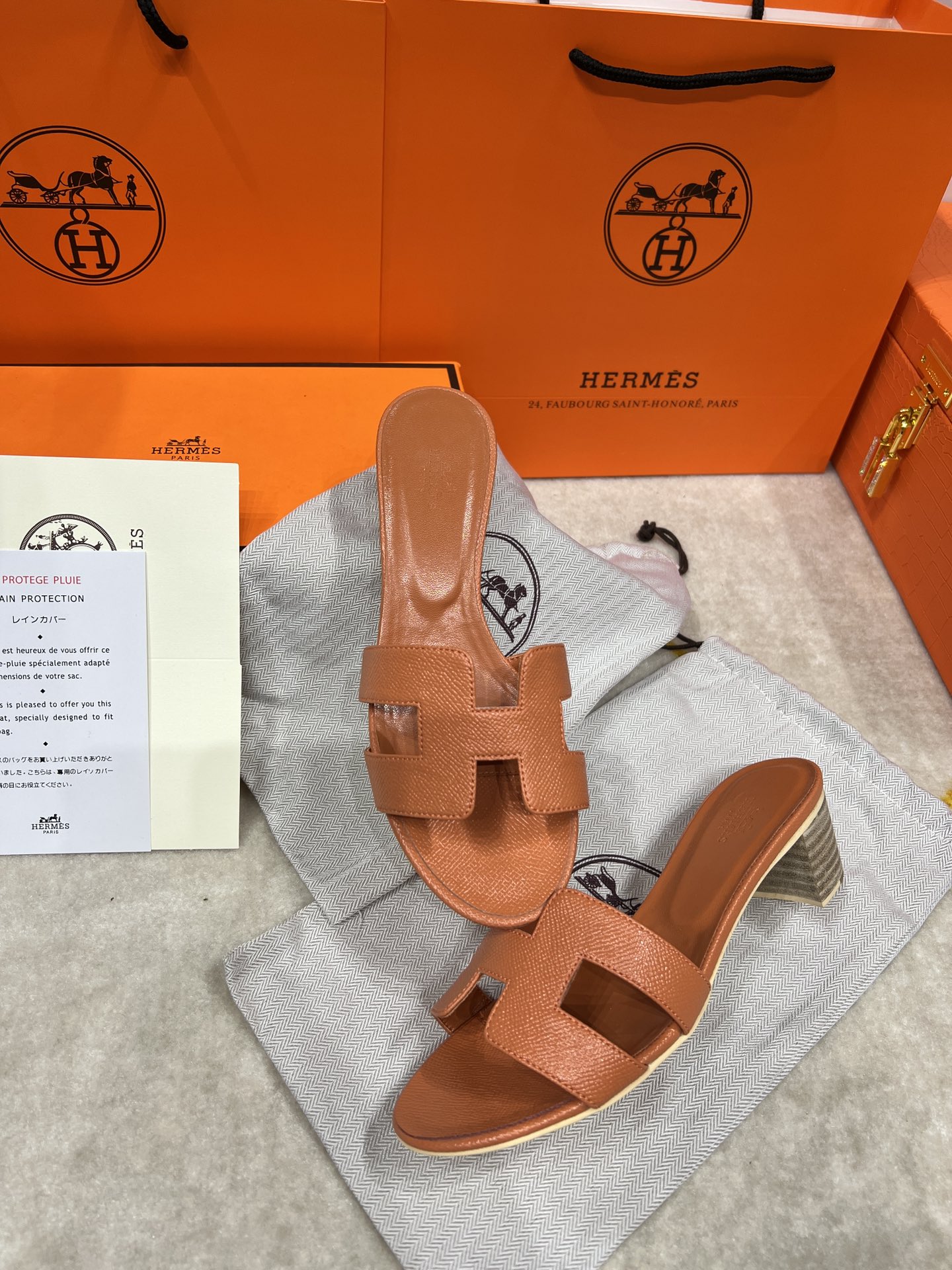 Hermes wooden chunky sandals