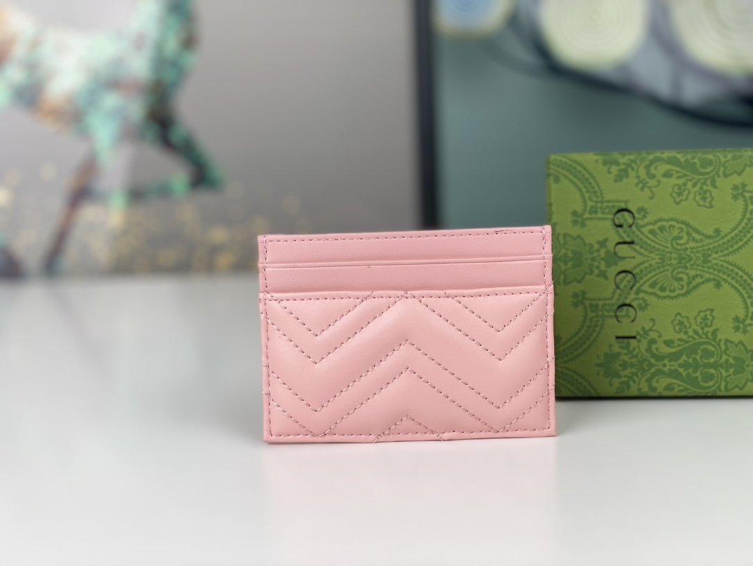 Replica Gucci GG Marmont Women Real Leather Card Bag