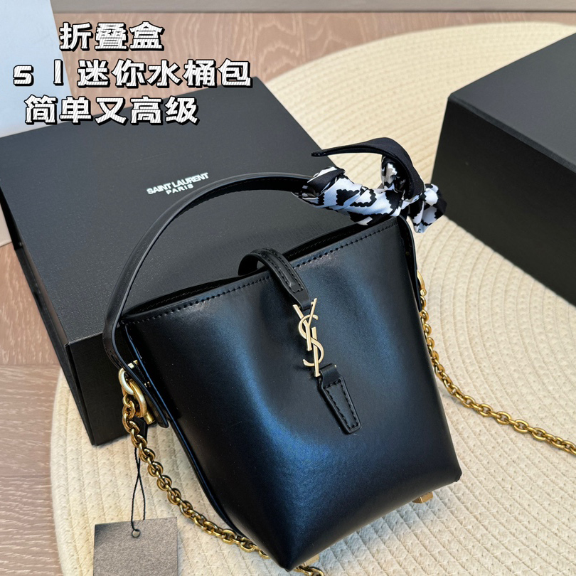 YSL bucket chain crossbody bag