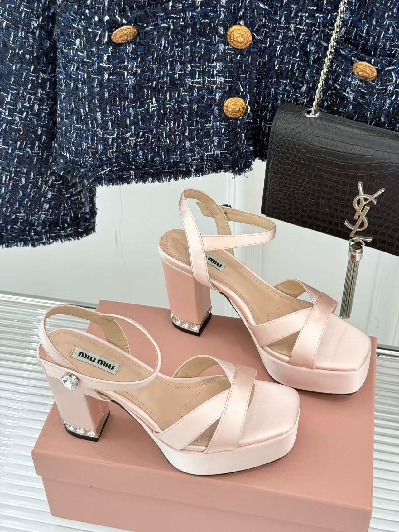 Miumiu silk high heels