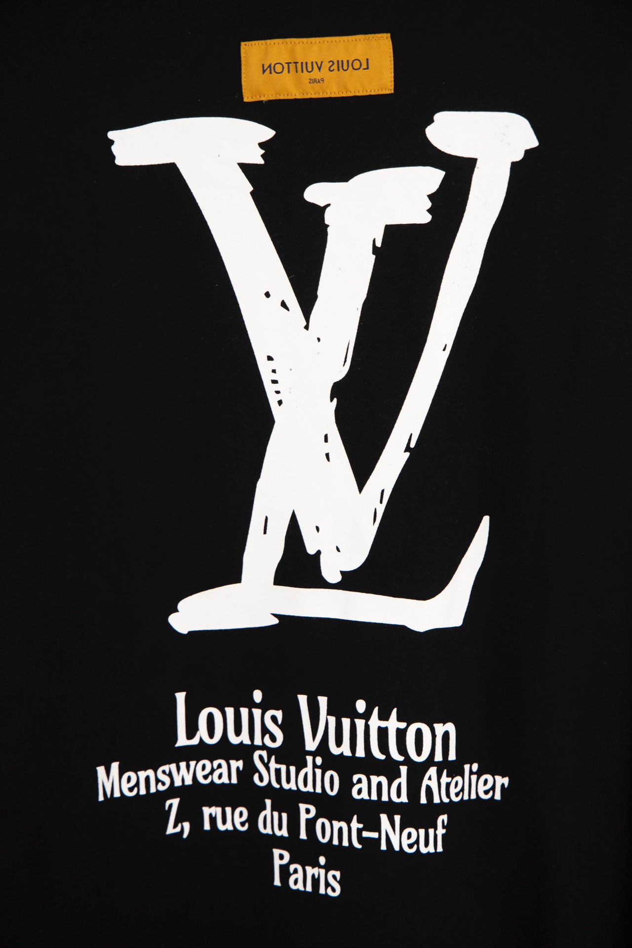 Replica LV large Logo printed crew neck hoodie