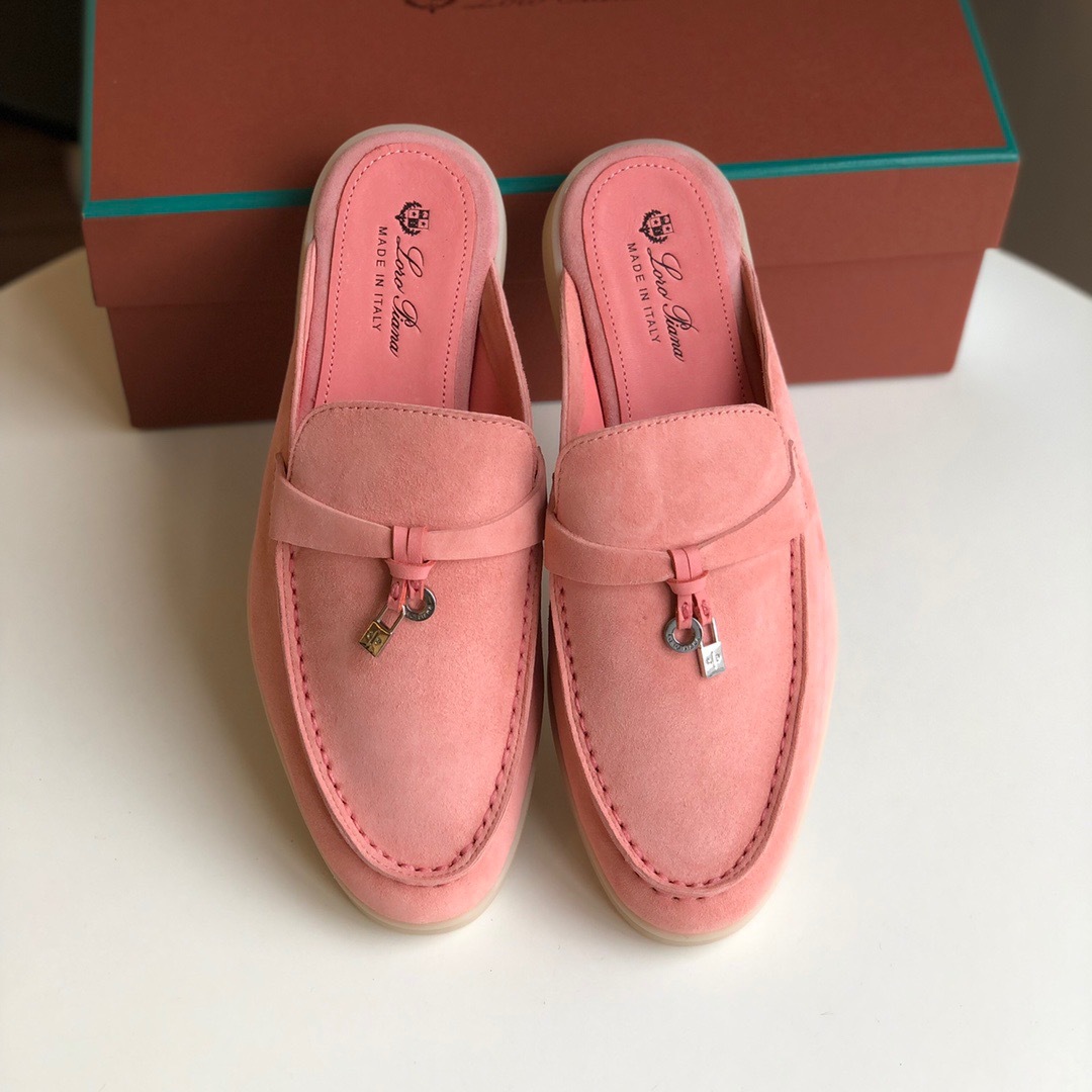 Loro*Piana Women's Slippers LP Leather flat lazy comfortable slip-on Muller sandals