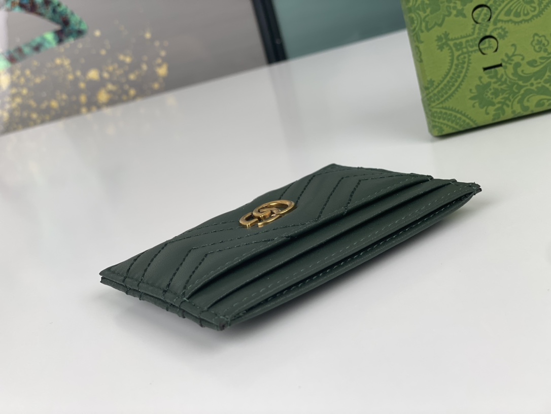 Replica Gucci GG Marmont Women Real Leather Card Bag