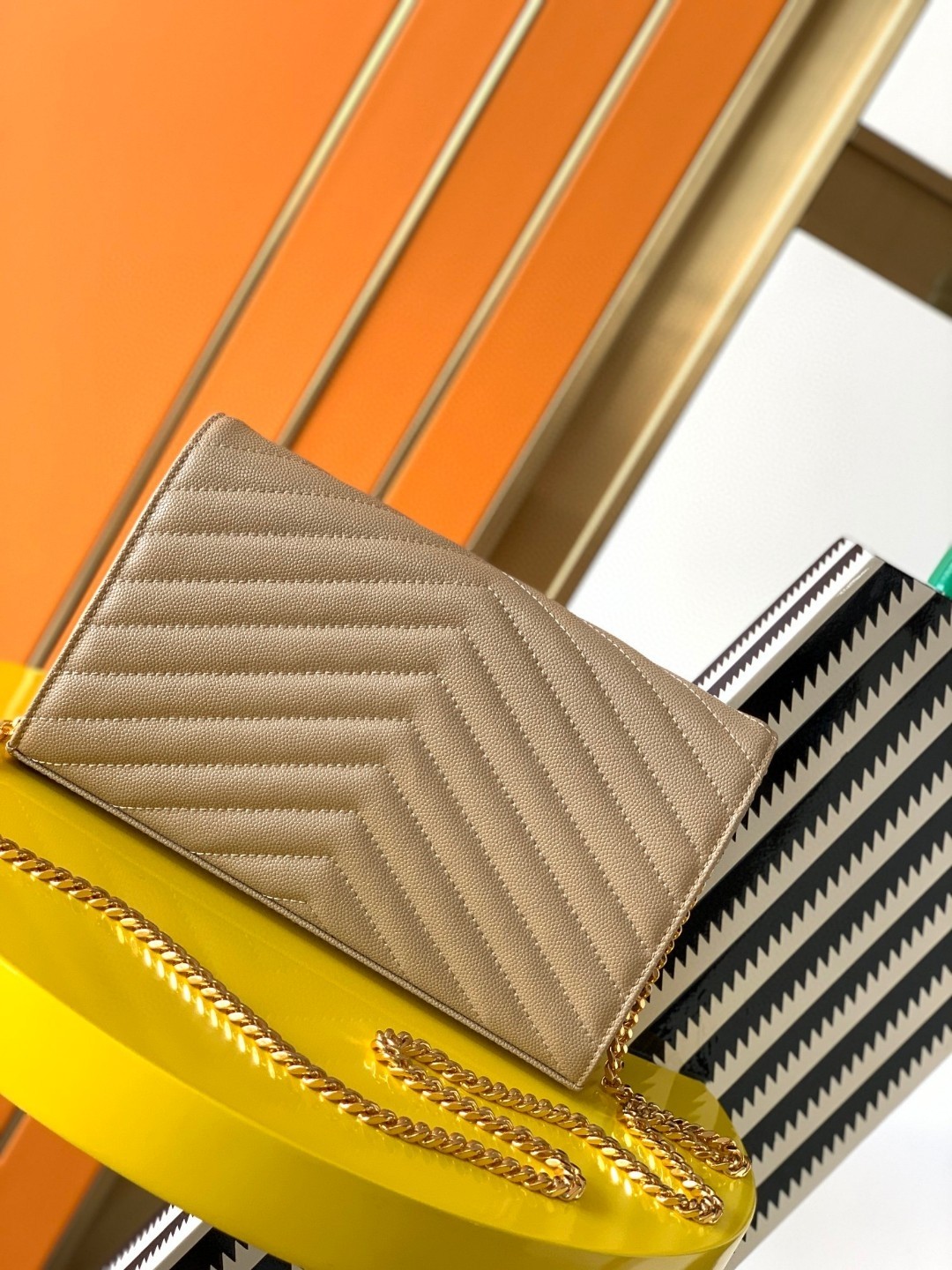 Top version YSL monogram woc 100% leather chain bag