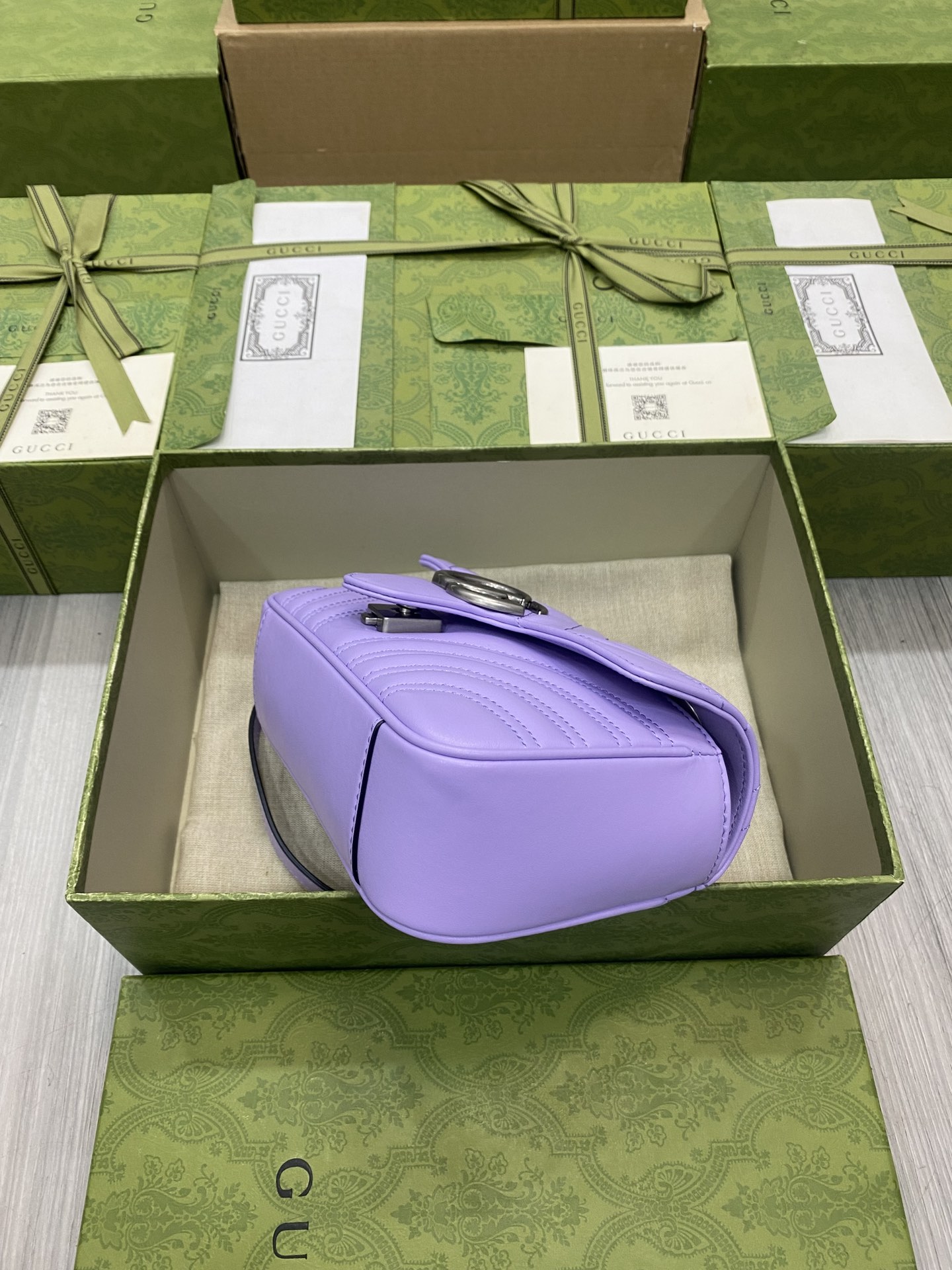 Top version Gucci GG Marmont chain bag Original factory leather