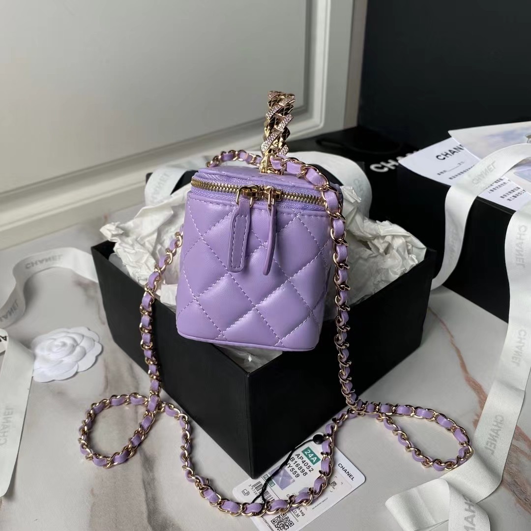 Top Quality Chanel Vanity Case Purple Bag