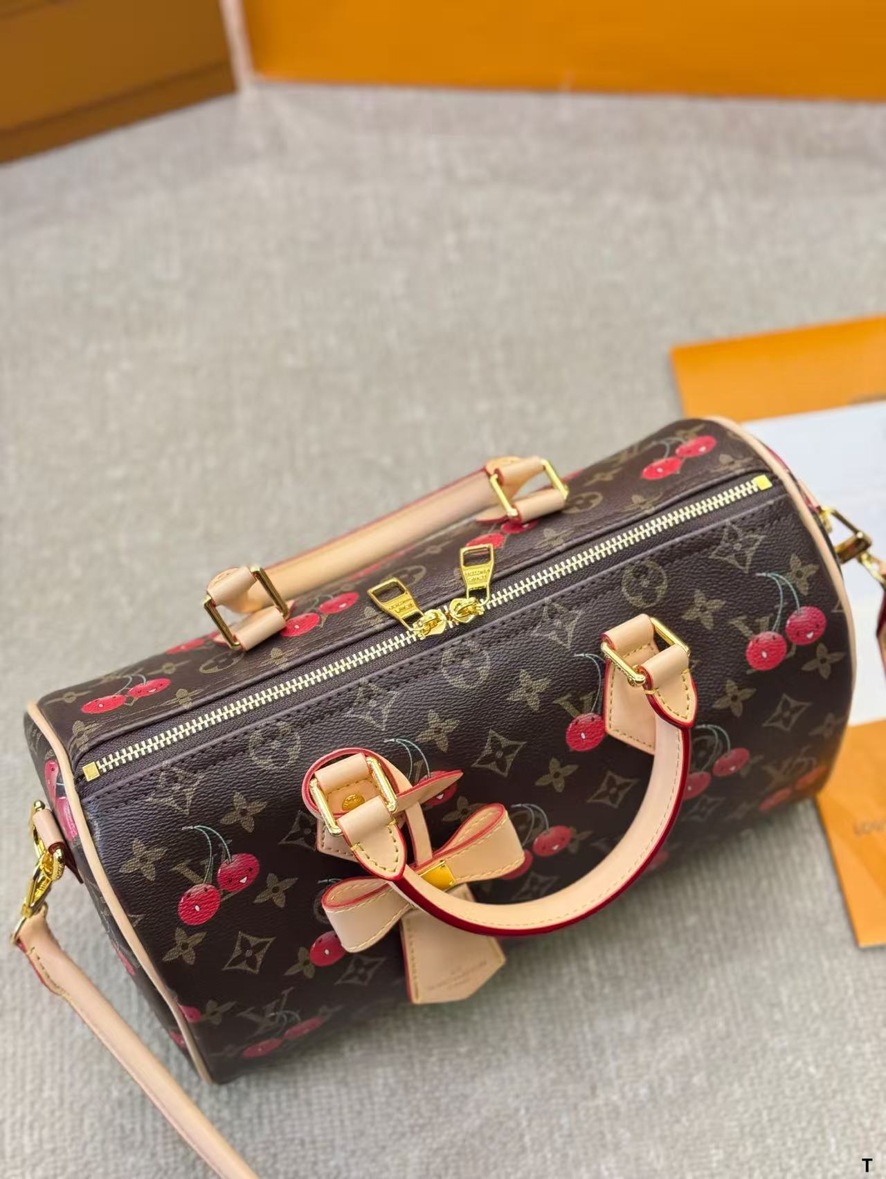 Louis Vuitton Speedy Cherry Print pillow bag