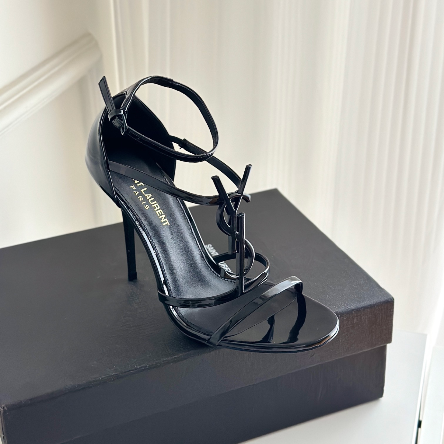 SAINT LAURENT LOGO high-heeled sandals