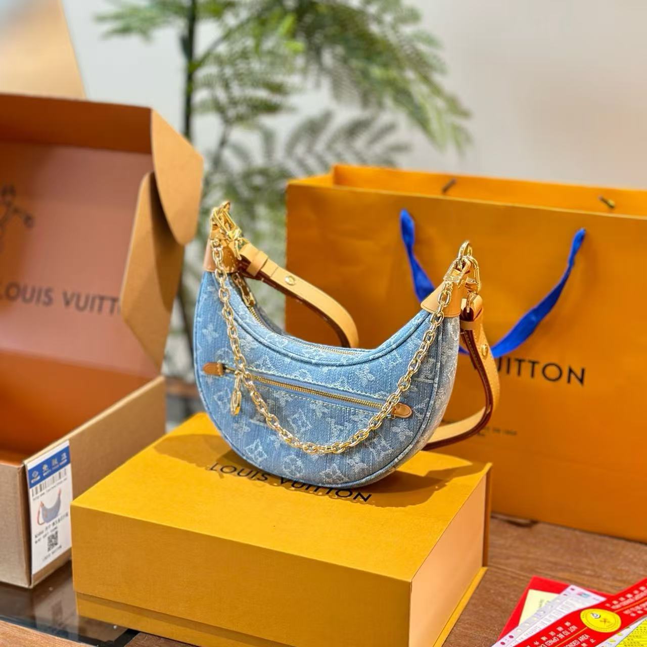 Louis Vuitton Denim Moon Bag