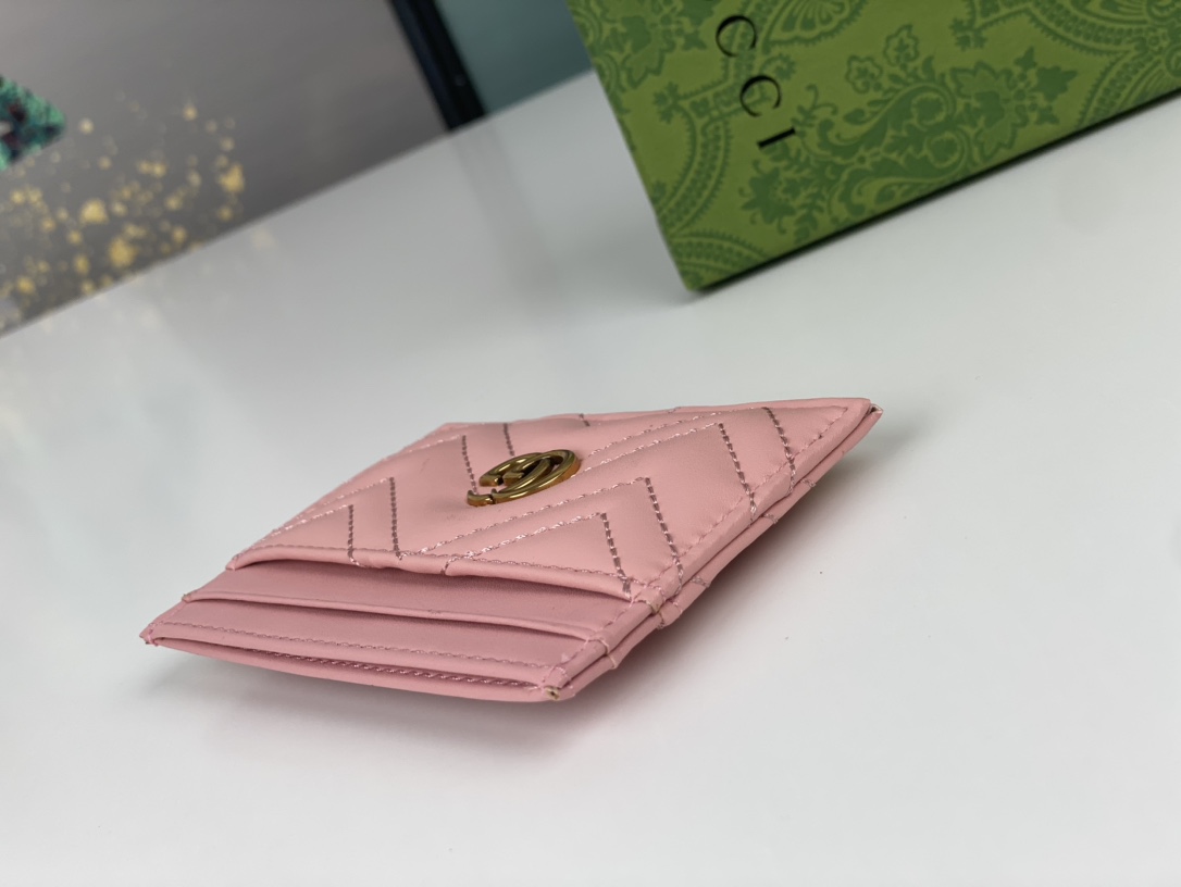 Replica Gucci GG Marmont Women Real Leather Card Bag