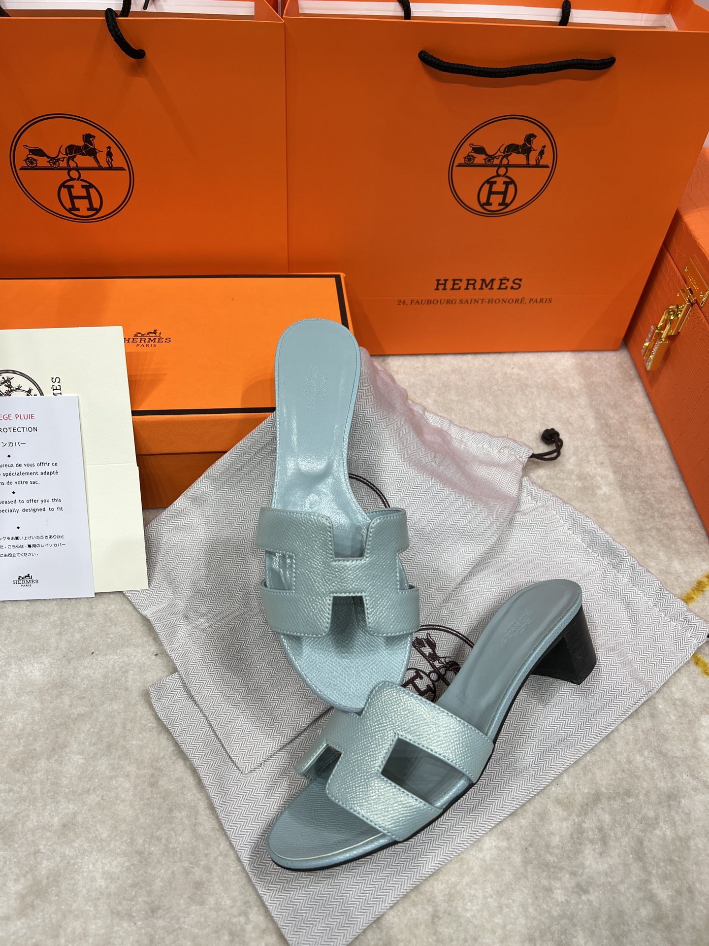 Hermes wooden chunky sandals