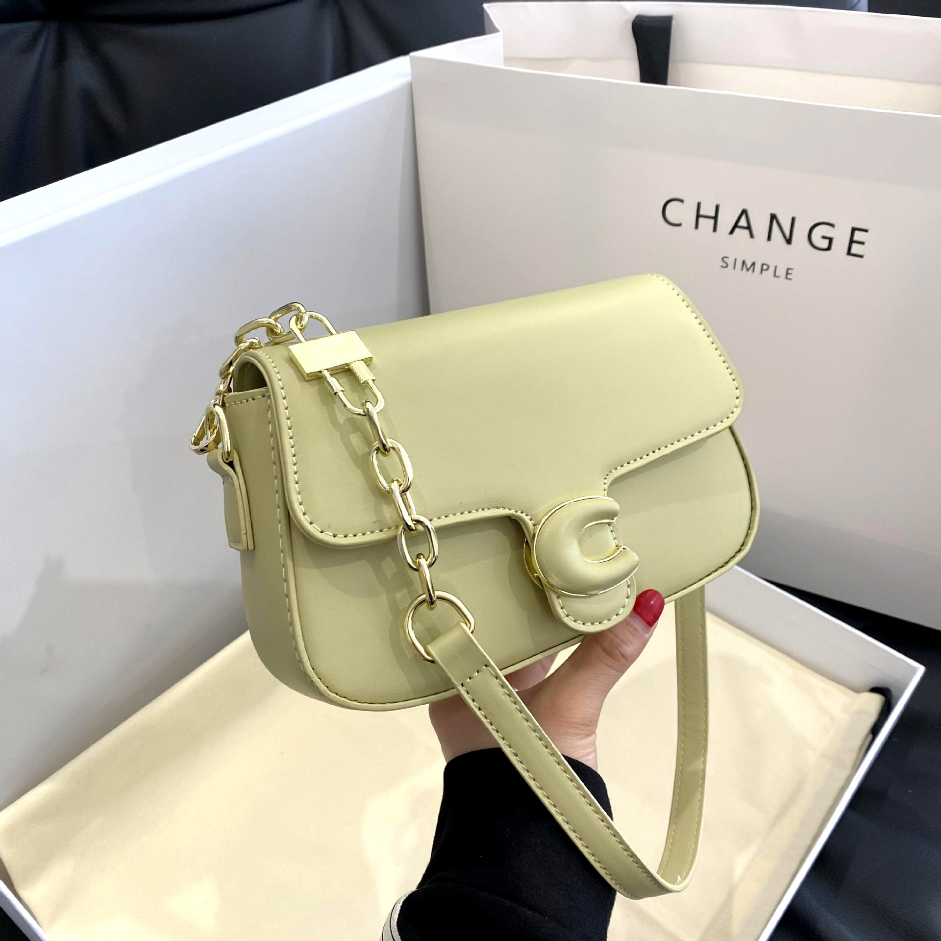 Coach chain saddle crossbody bag