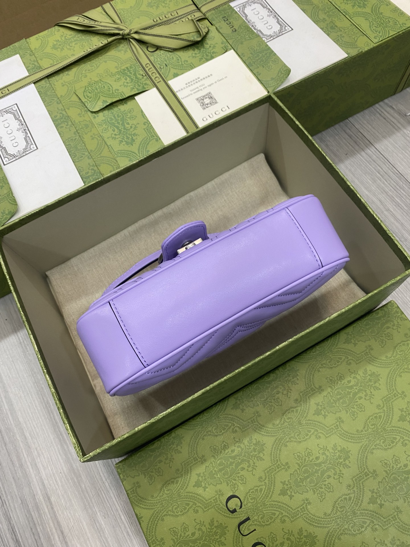 Top version Gucci GG Marmont chain bag Original factory leather