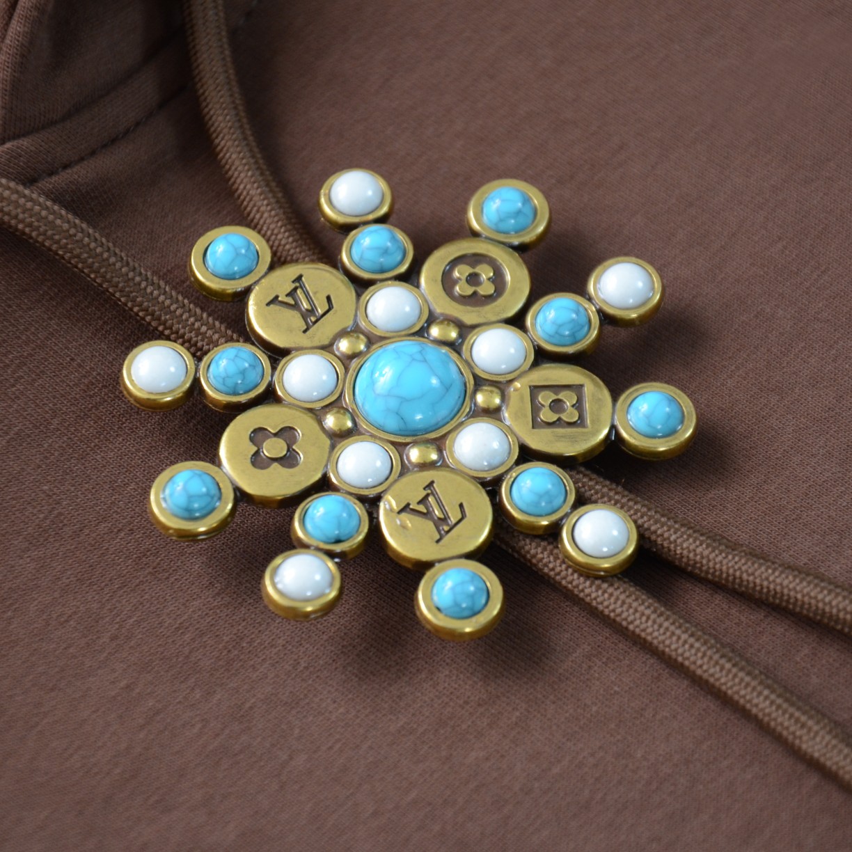 Replica Lv sunflower decorated hoodie