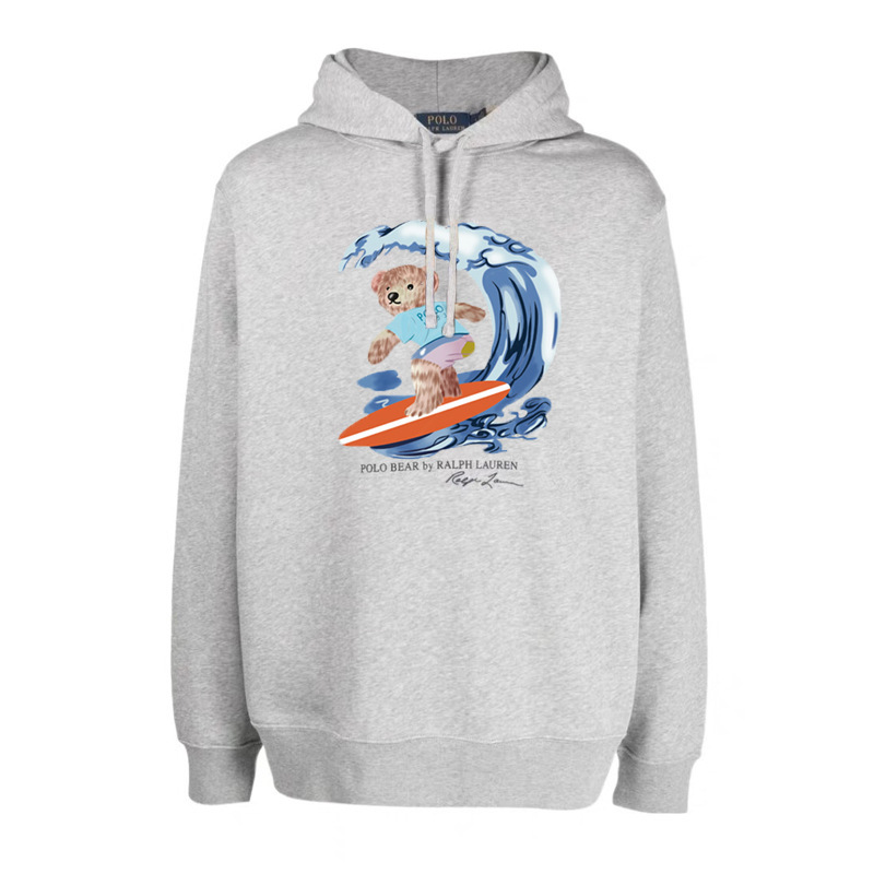 24 year Polo Bear hooded Ralph Lauren bear pullover hooded fleece sweatshirt