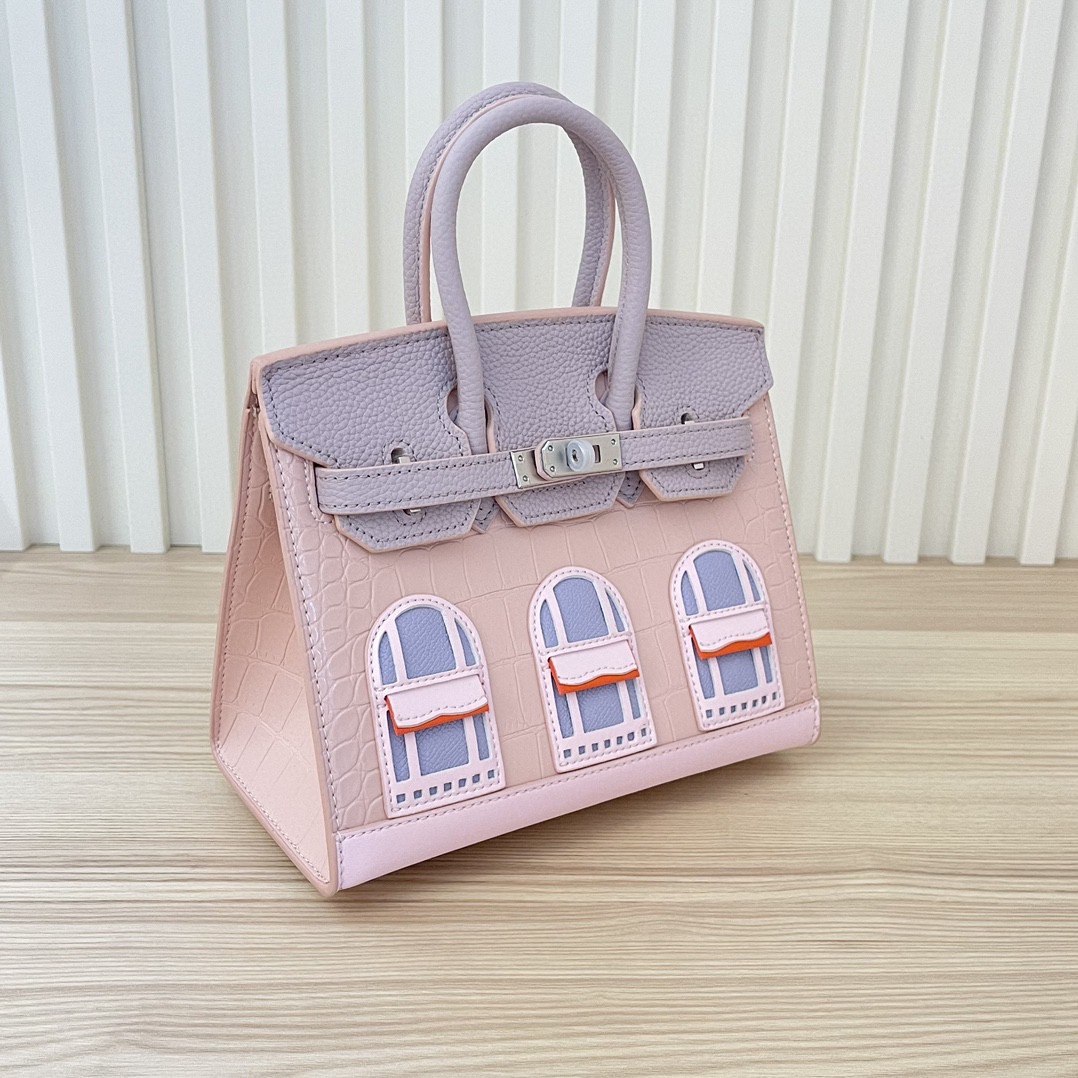 PINK HOUSE HERMES HANDBAG 20cm