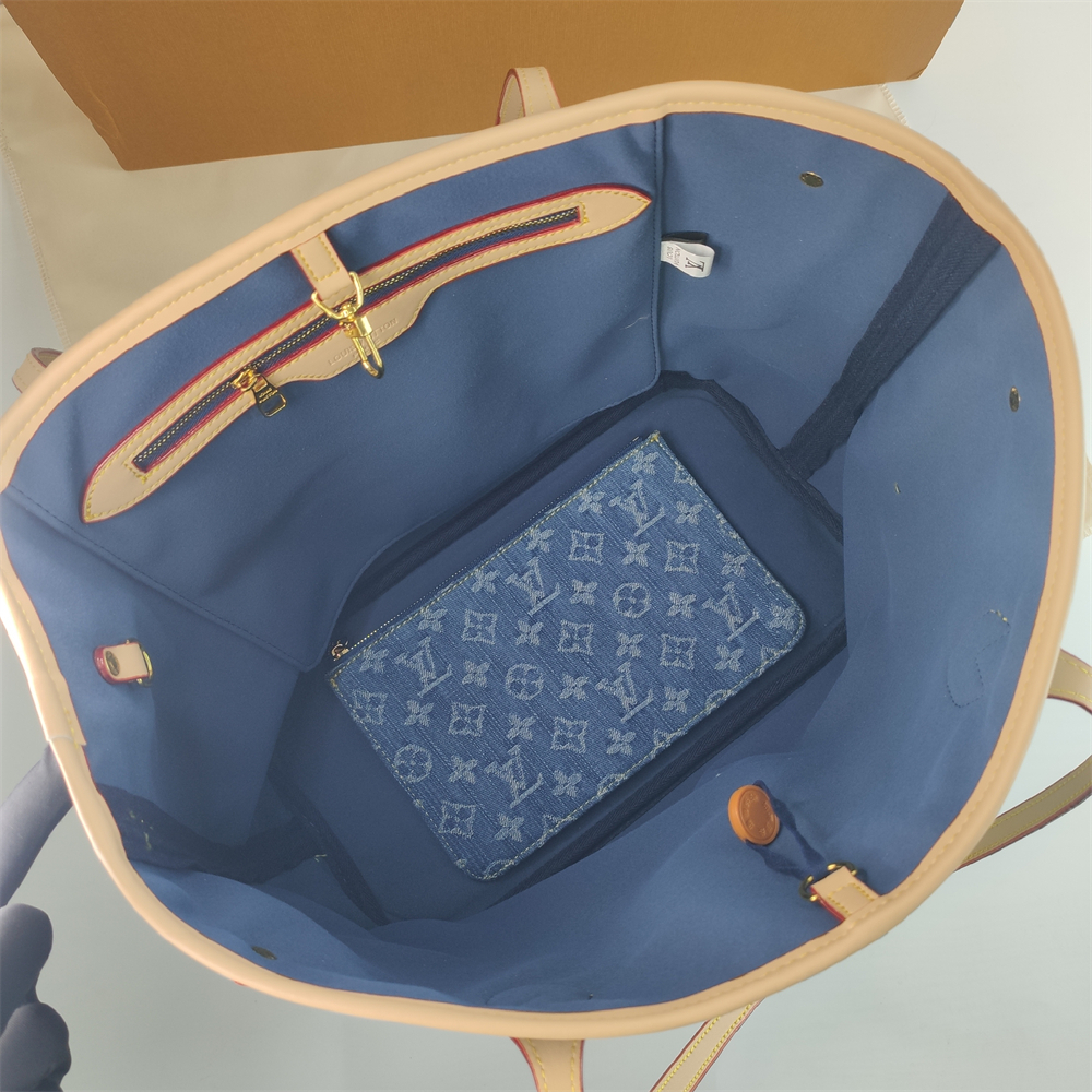 Replica Louis Vuitton denim Canvas Large Neverfull Tote Bag