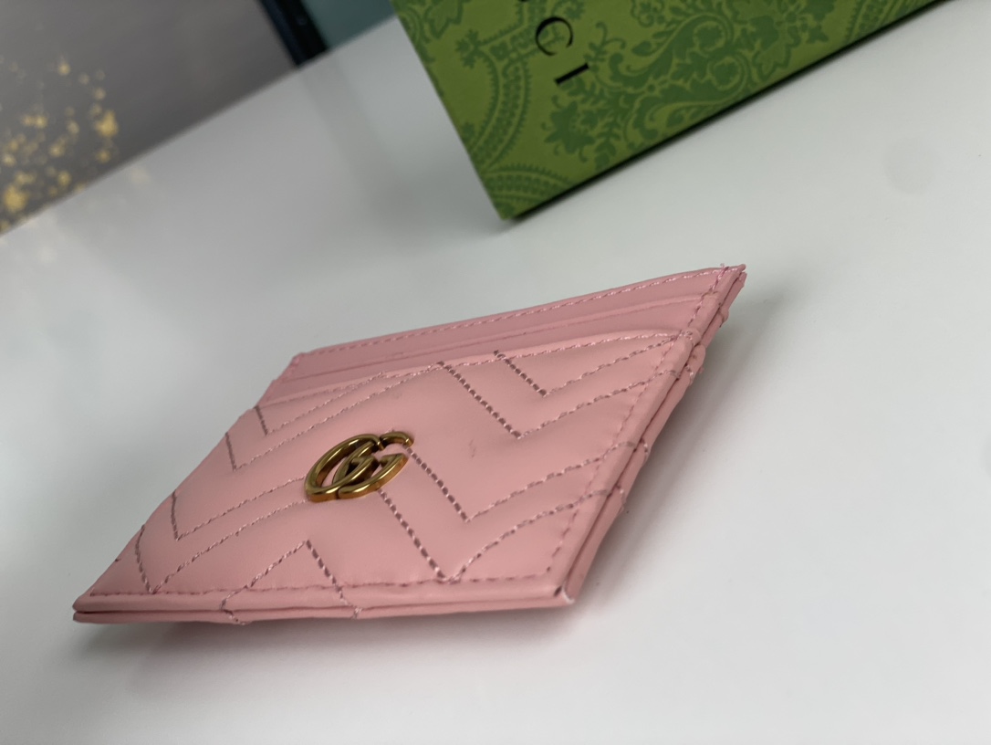Replica Gucci GG Marmont Women Real Leather Card Bag