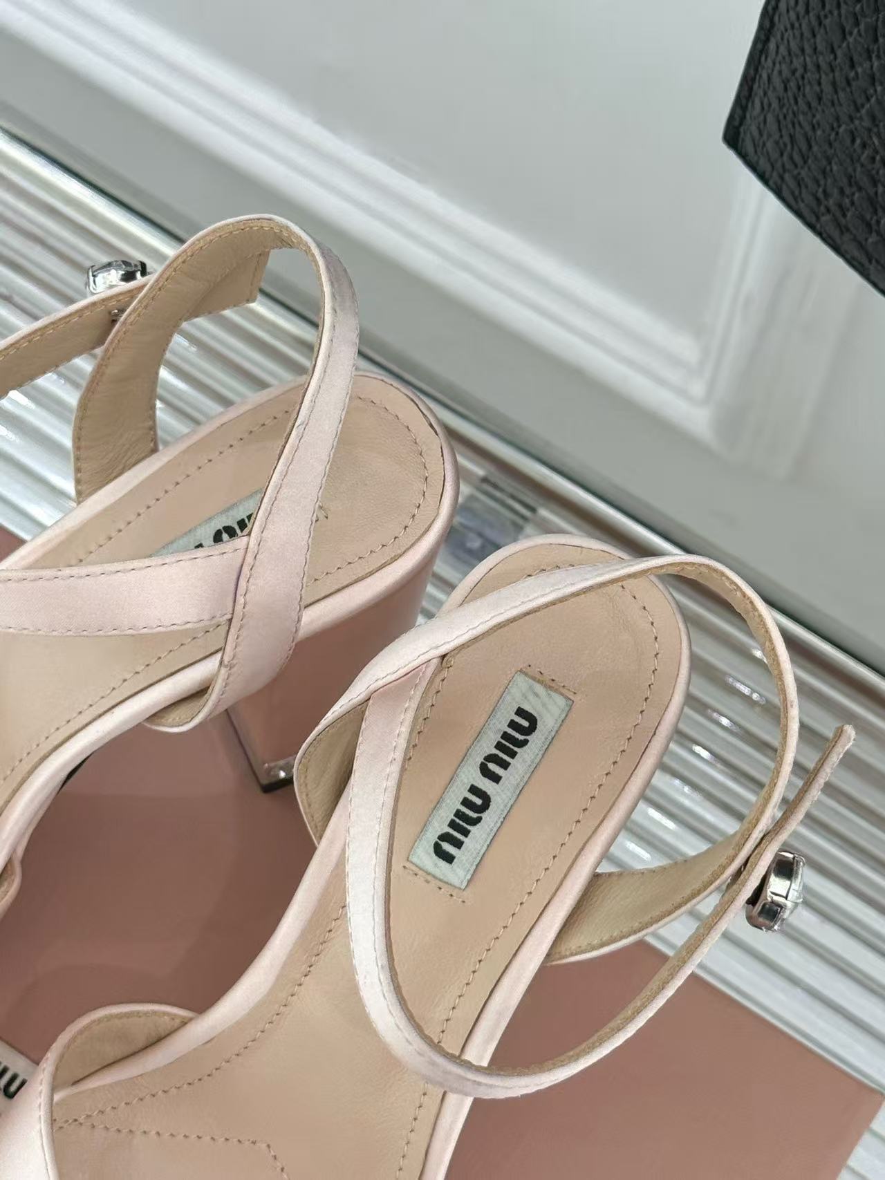 Miumiu silk high heels