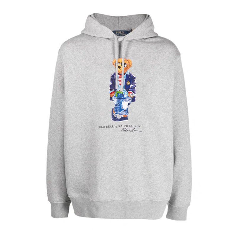24 year Polo Bear hooded Ralph Lauren bear pullover hooded fleece sweatshirt