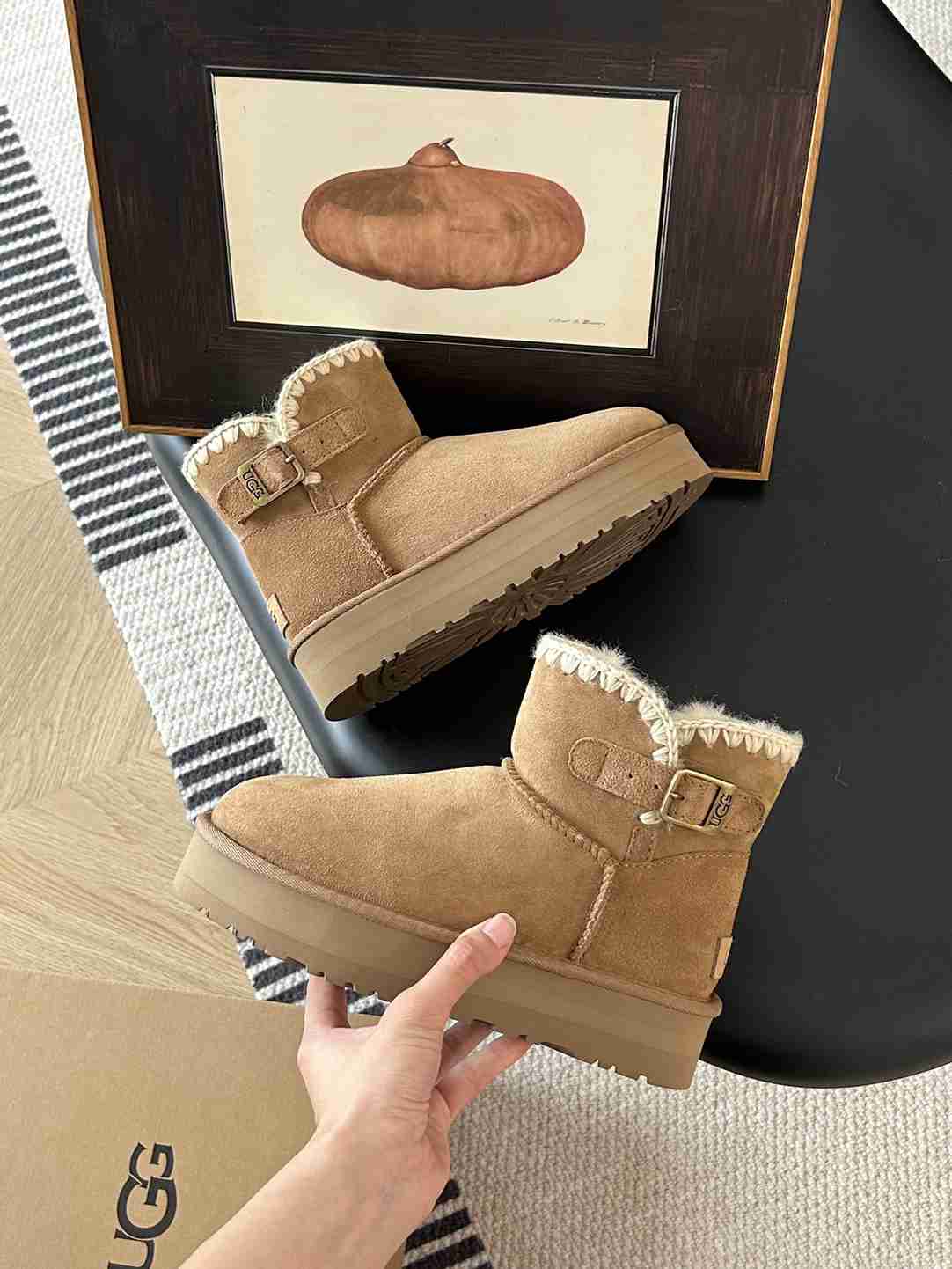 High Quality Women's Genuine Suede Pull on Boot Fuzzy Boots