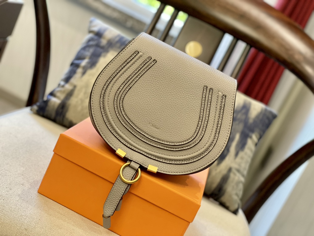 Replica CHLOE'   MARCIE Marcie Small leather shoulder bag with logo engraving