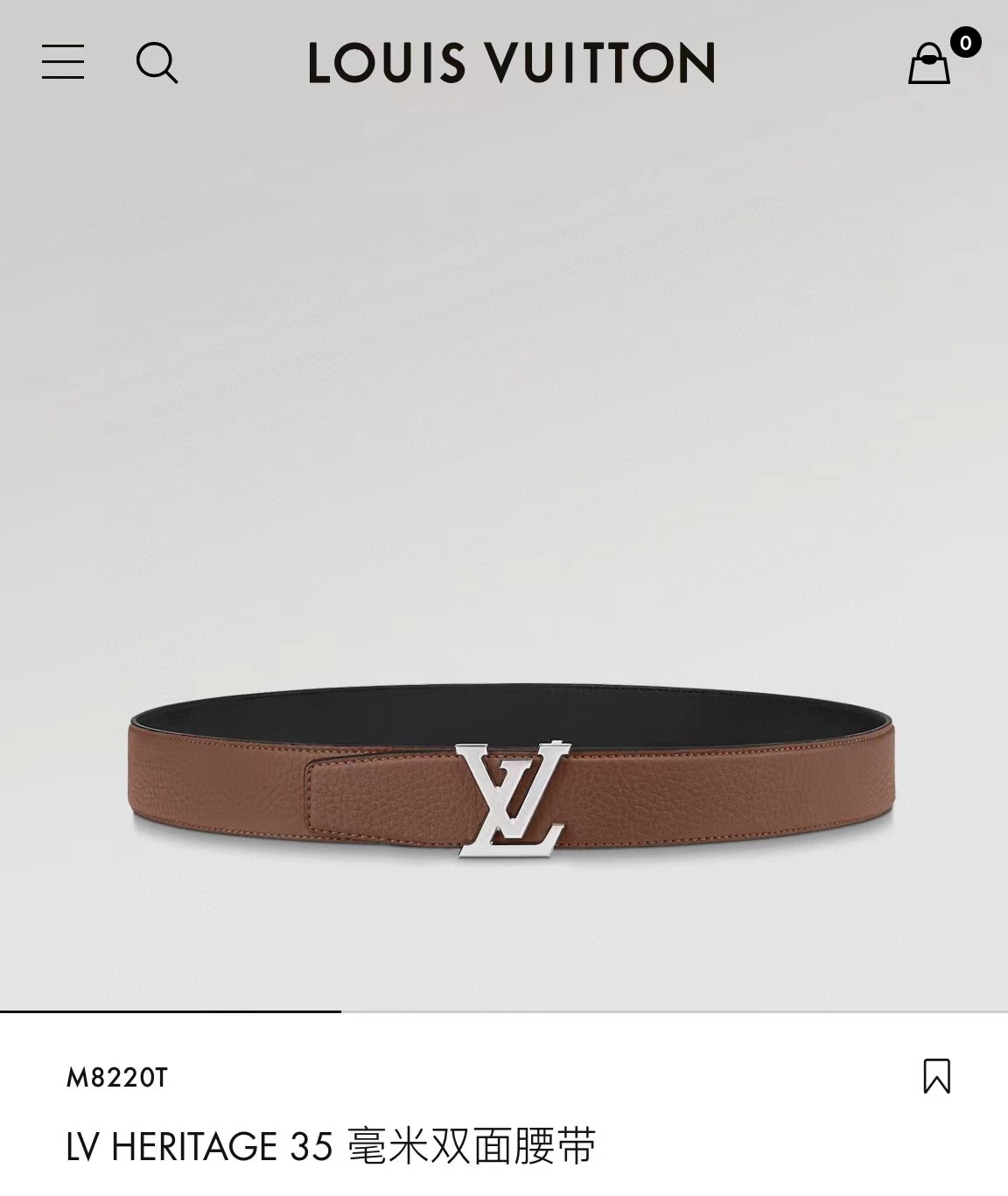 High Quality LV Belts 35MM Real Leather