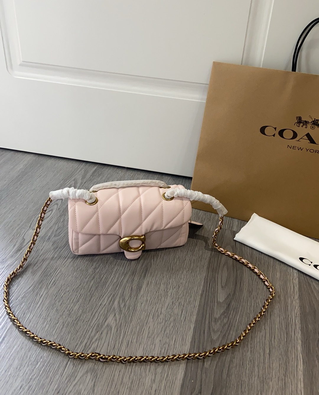 Coach quilting tabby