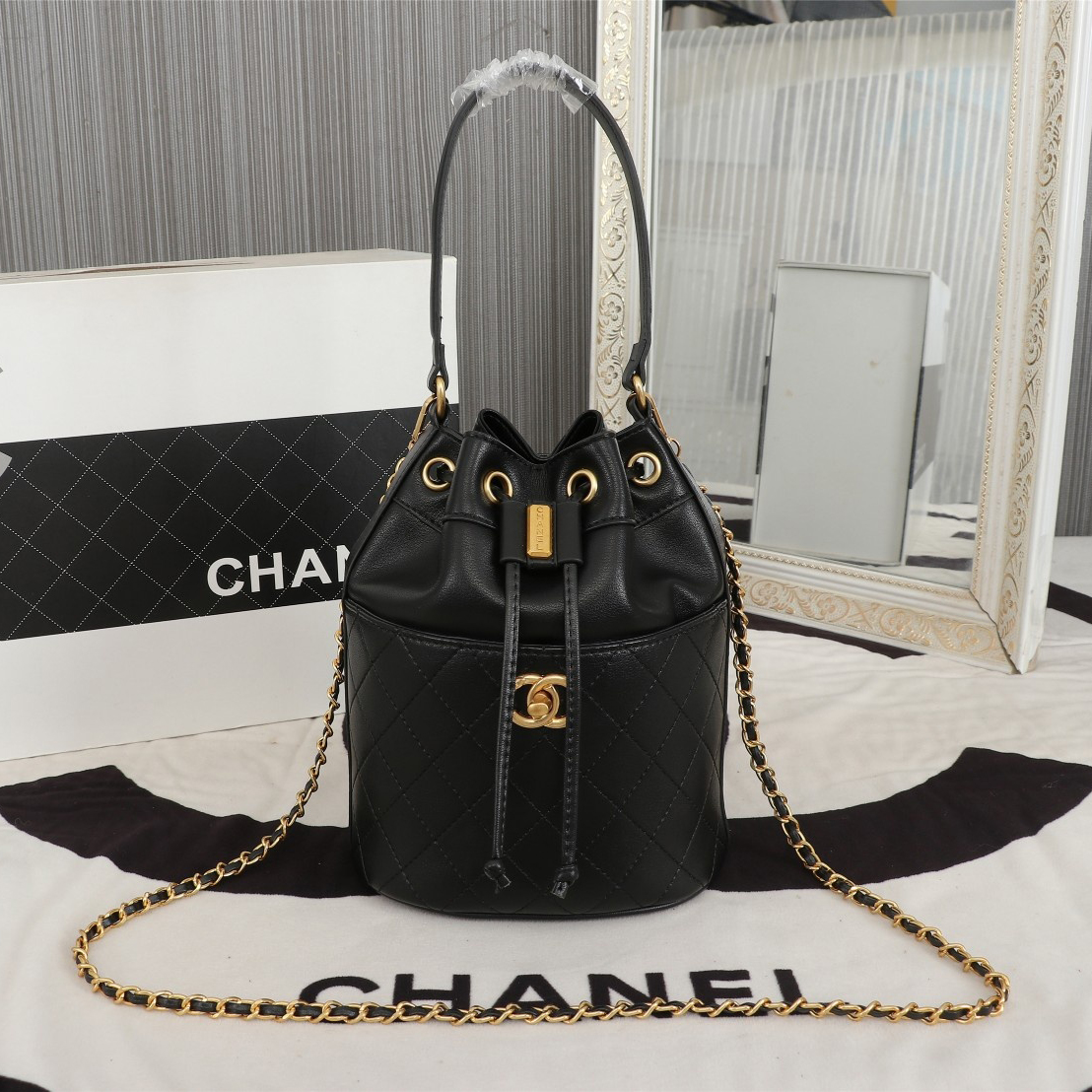 Chanel bucket crossbody bag