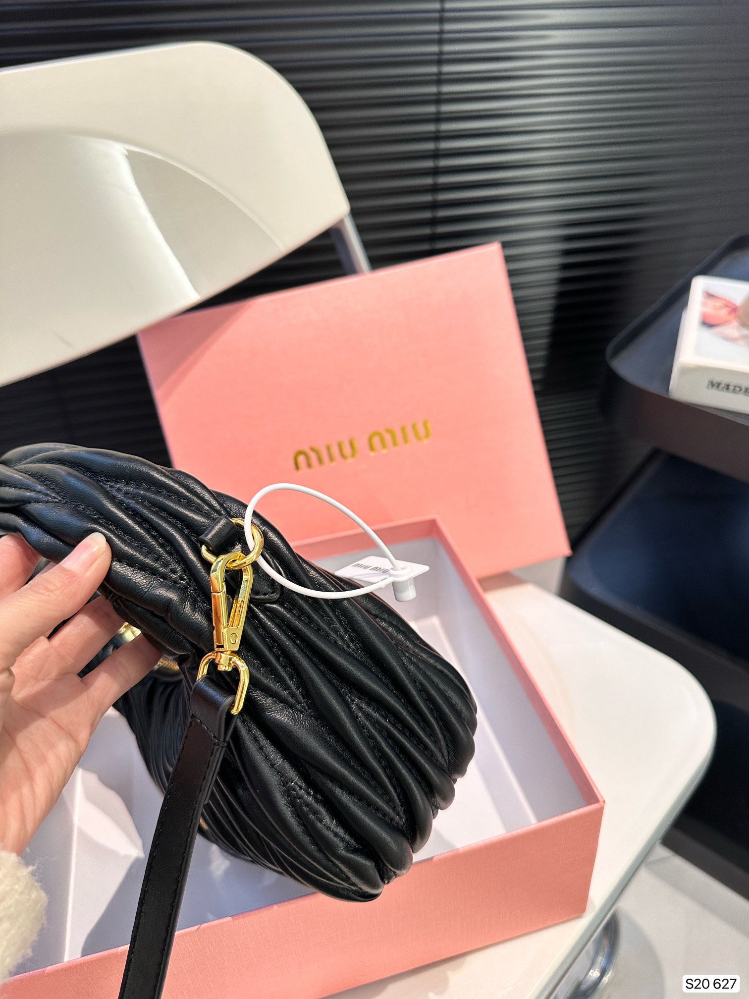 Replica Miu Miu  Small Nappa Leather Wander Top-Handle Bag