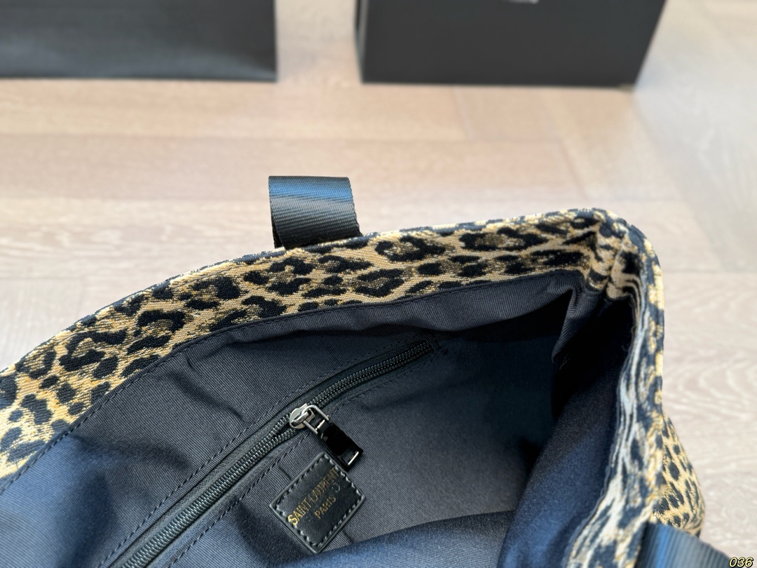 YSL leopard print tote bag