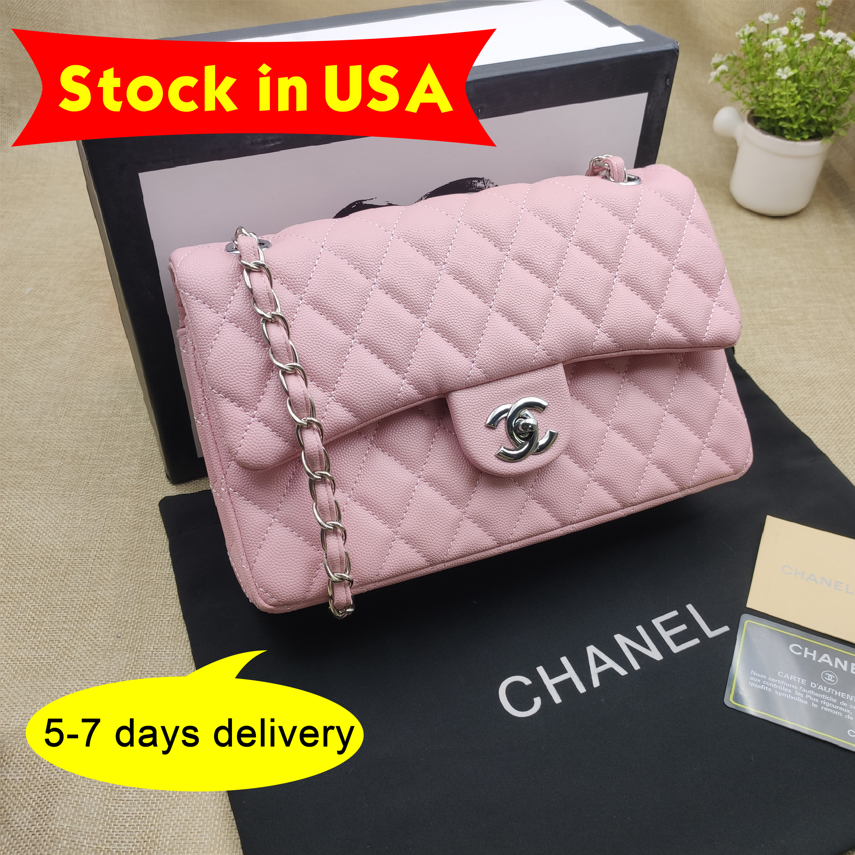 Stock in USA-NEW CHANEL HANDBAGS CHAIN BAG/CROSSBODY BAG