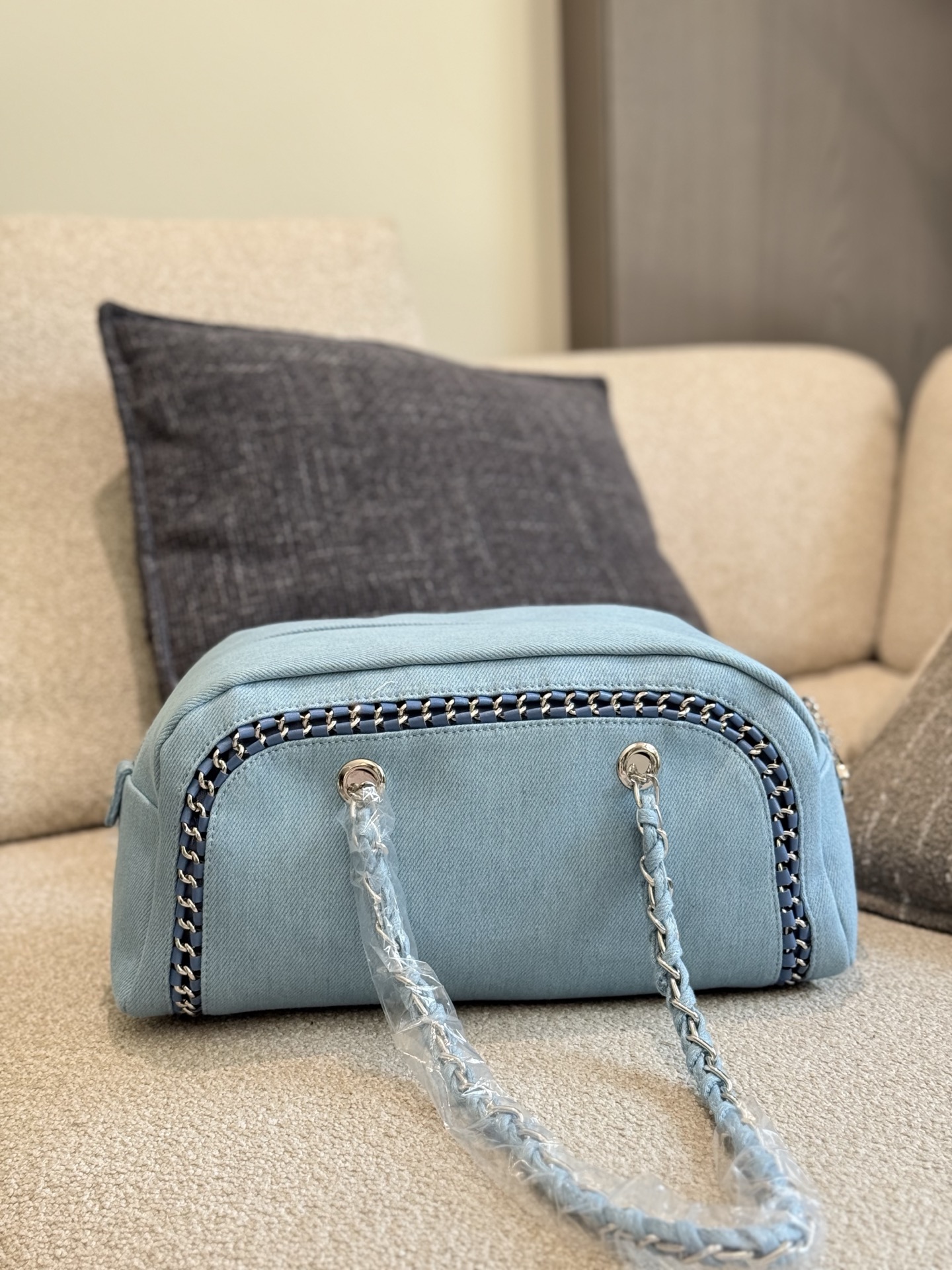 Chanel bowling denim bag