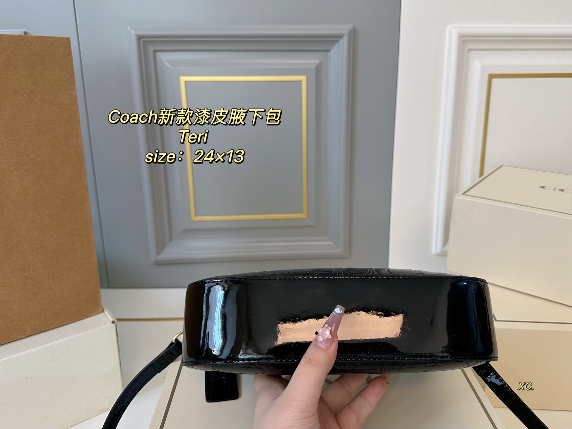 COACH Teri patent leather underarm bag